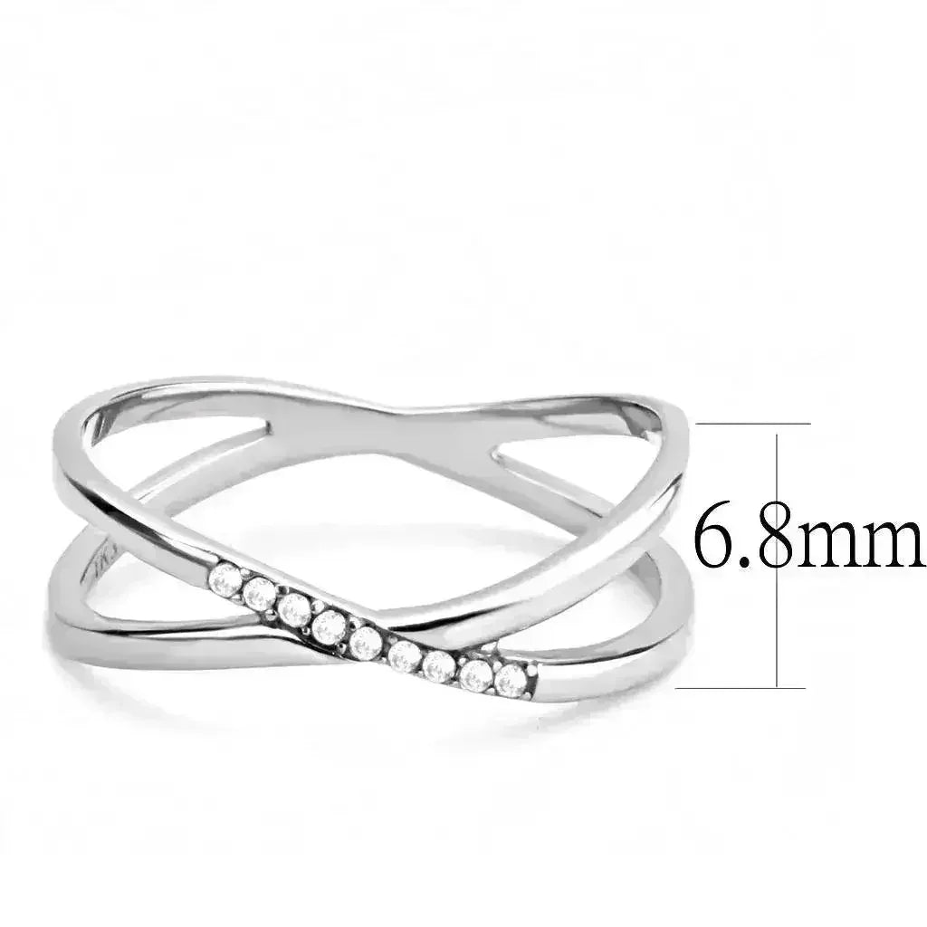 DA158 - High polished (no plating) Stainless Steel Ring with AAA Grade by Femstylo