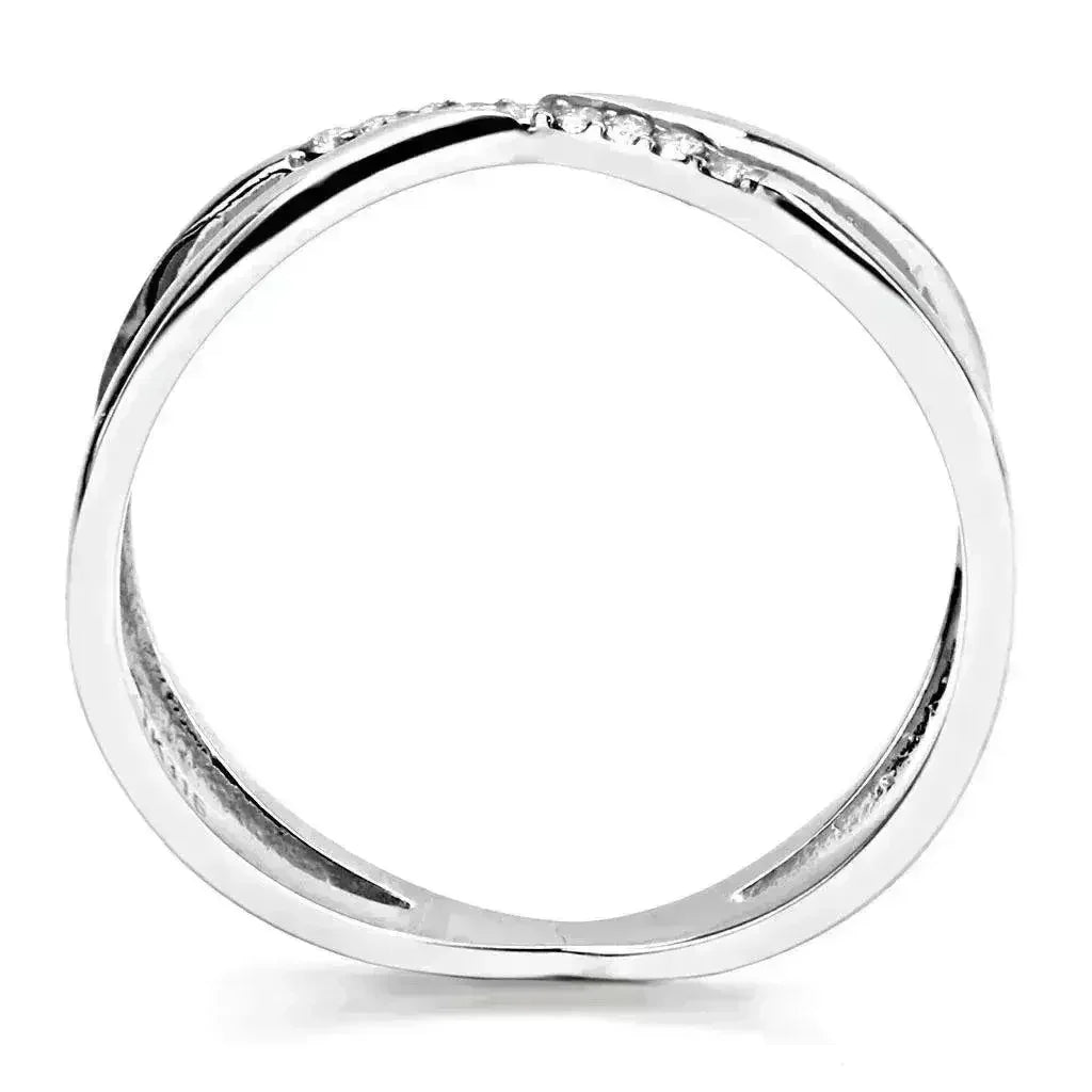 DA158 - High polished (no plating) Stainless Steel Ring with AAA Grade by Femstylo