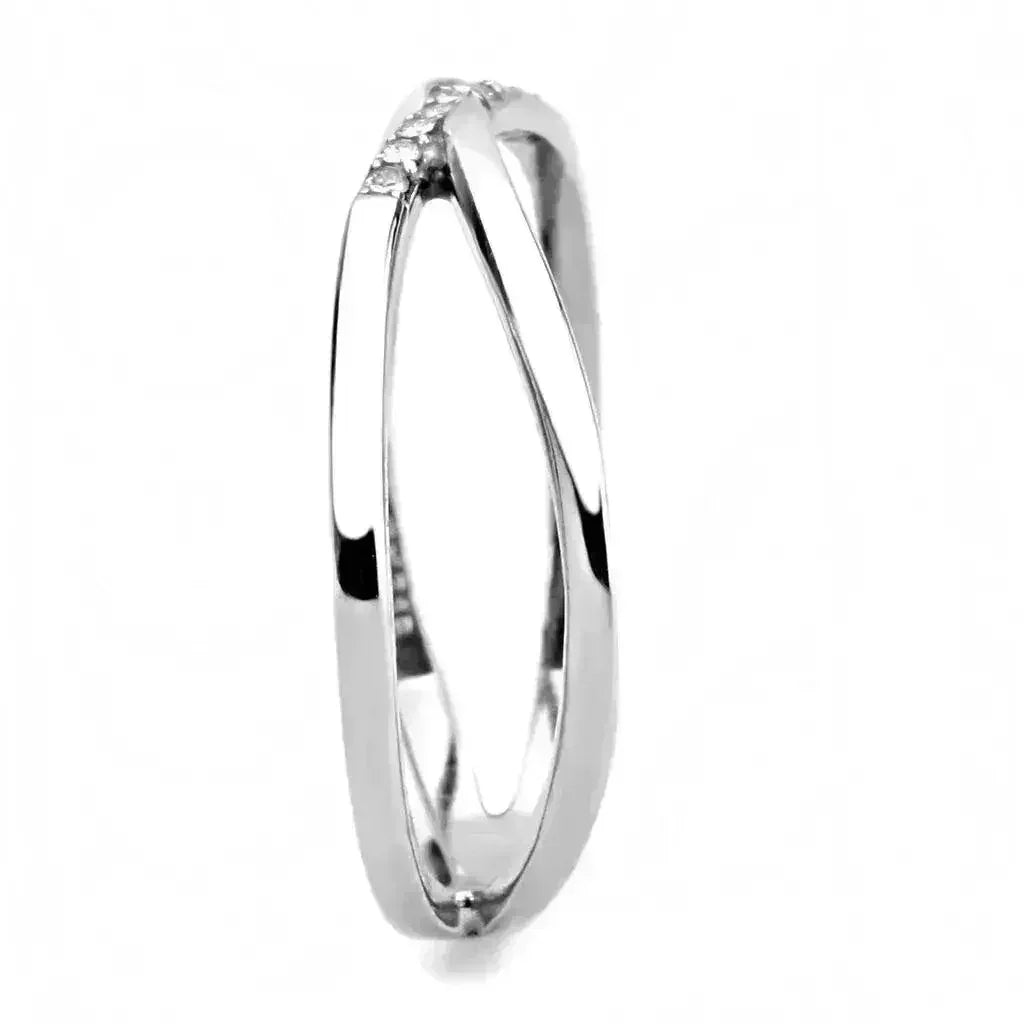DA158 - High polished (no plating) Stainless Steel Ring with AAA Grade by Femstylo