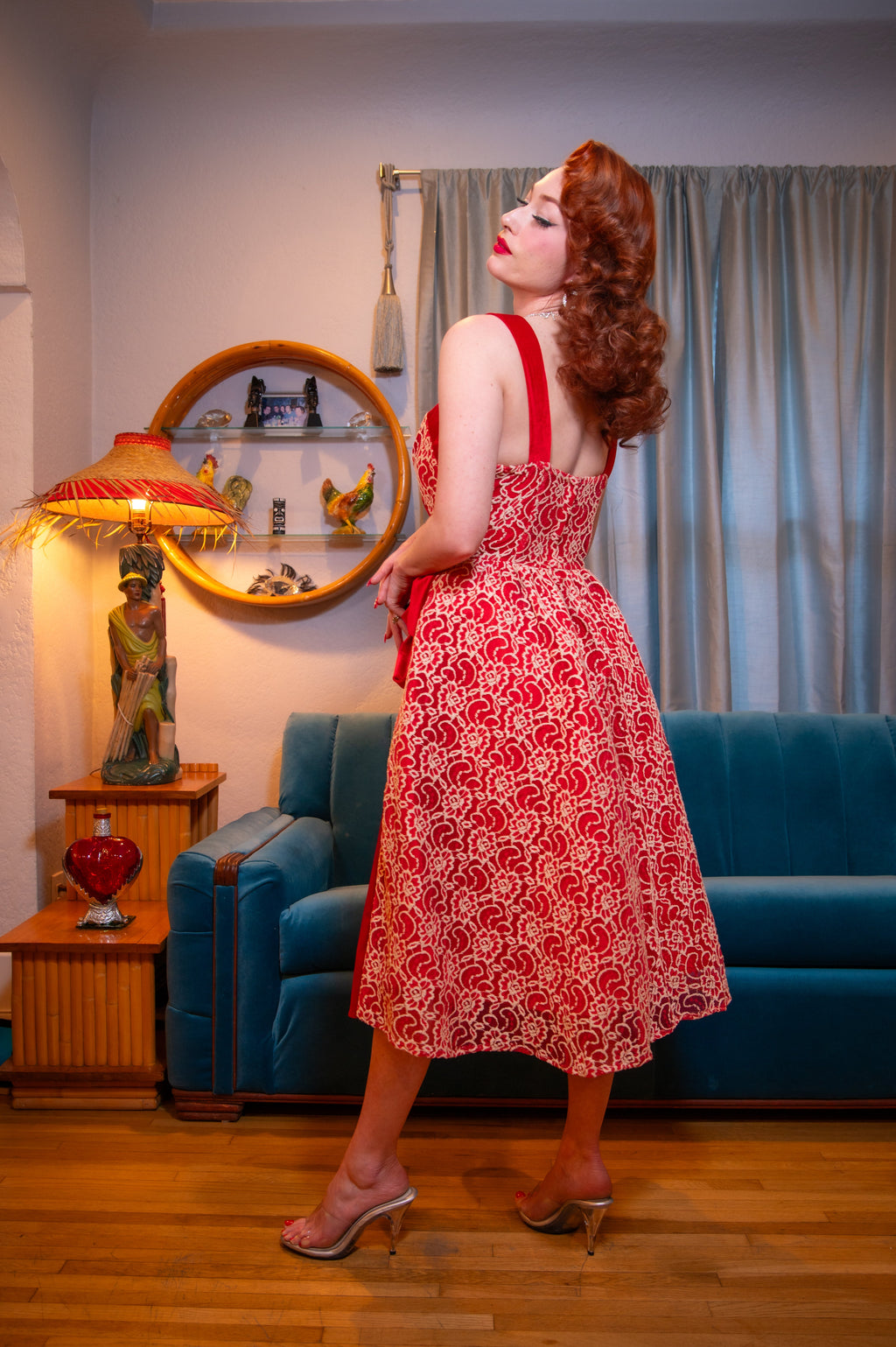 The Sweetheart Lace Dress in Red by LadySplendorClothing
