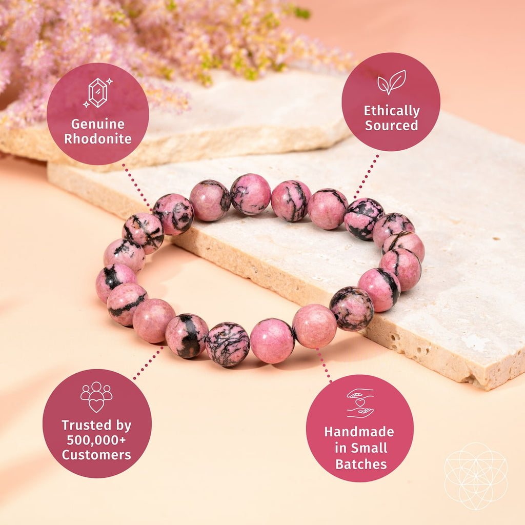 The Love Frequency – Rhodonite Bracelet of Forgiveness by Conscious Items
