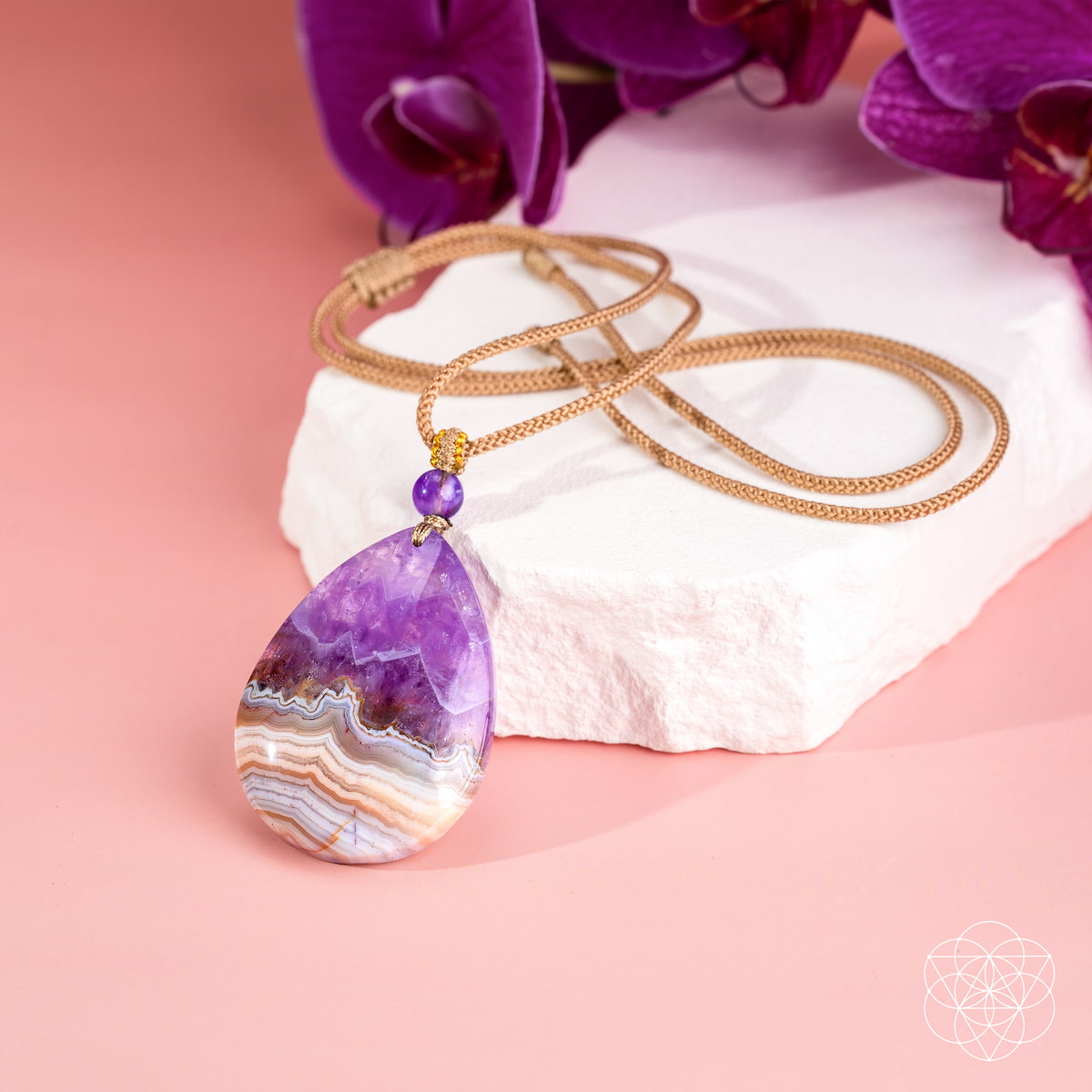 Bring My Spark Back – The Amethyst Crazy Lace Agate Pendant by Conscious Items