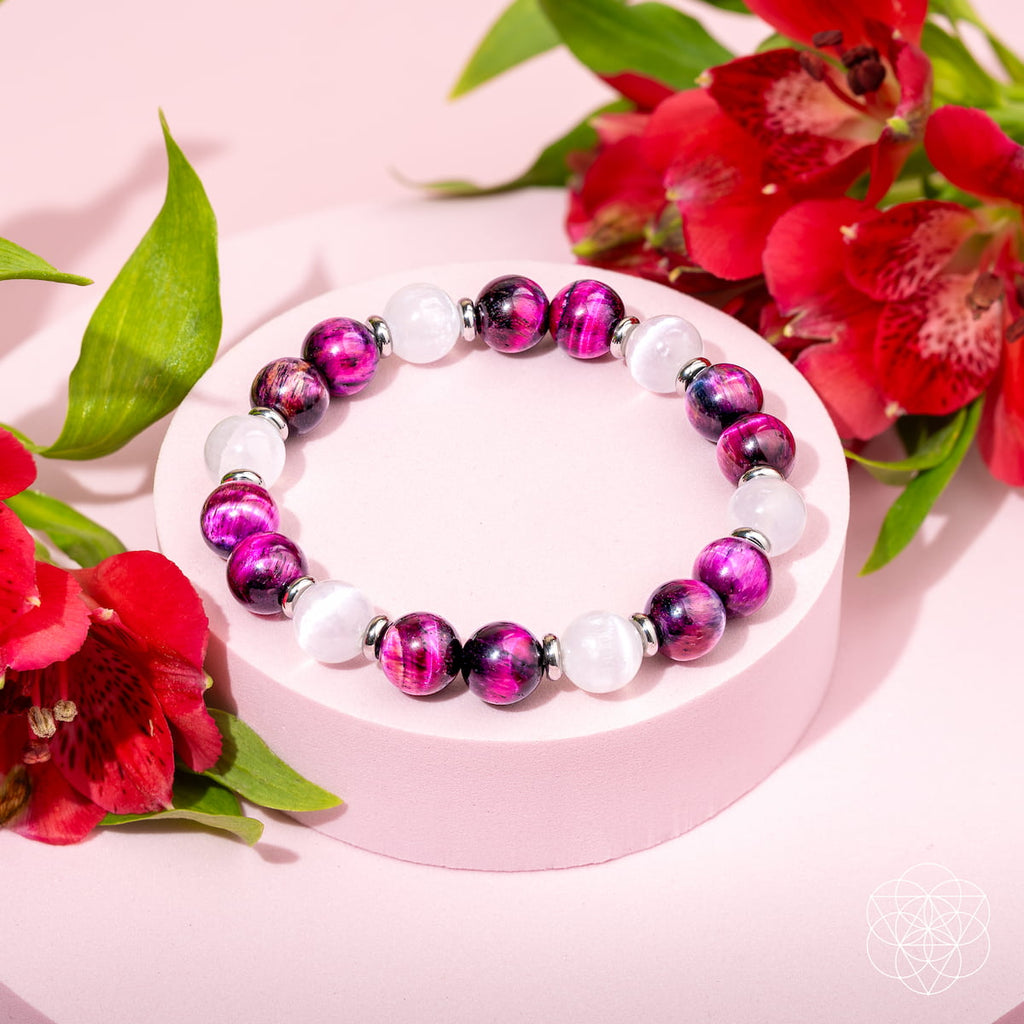 Shape Your Future – Pink Galaxy Tiger’s Eye Bracelet by Conscious Items
