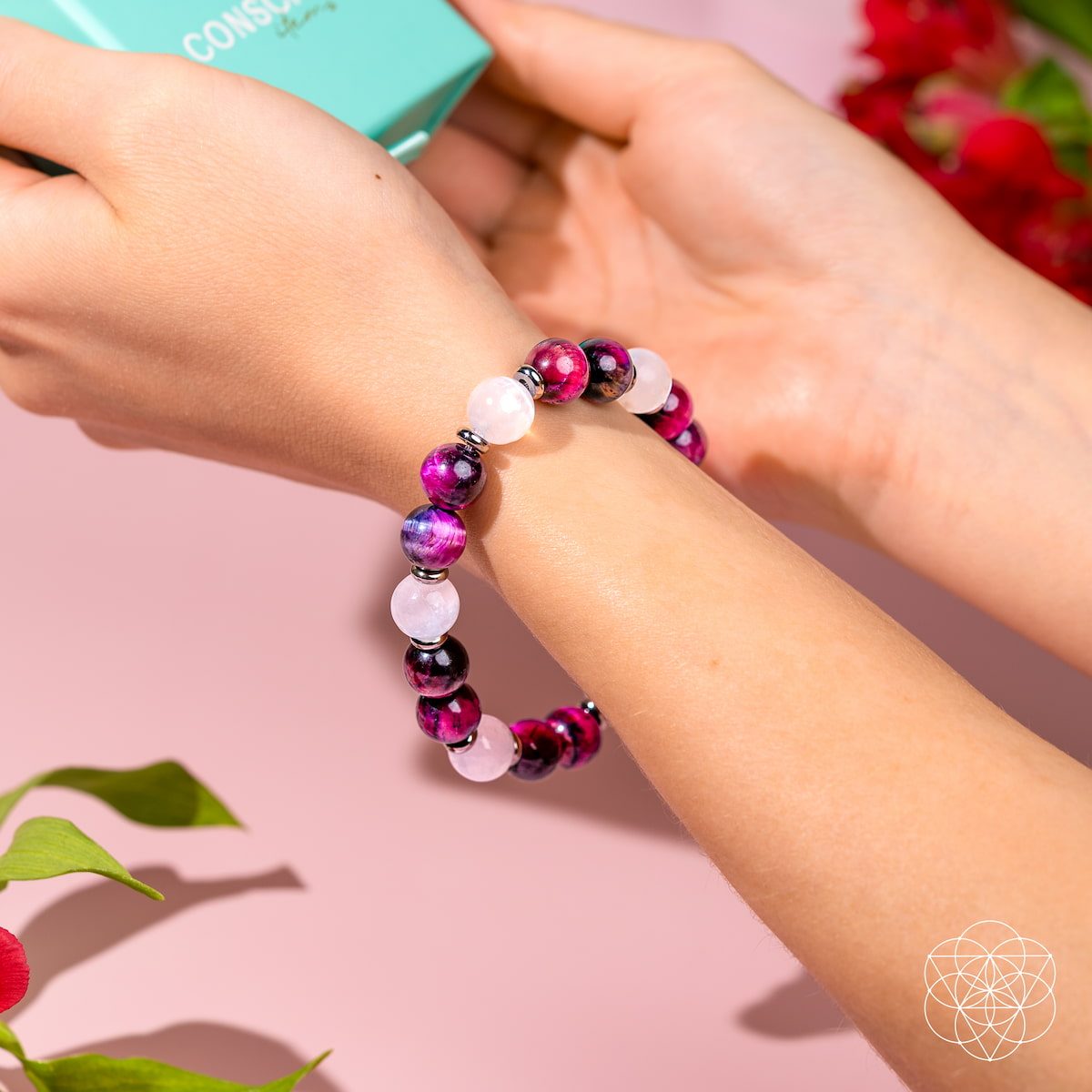 Shape Your Future – Pink Galaxy Tiger’s Eye Bracelet by Conscious Items