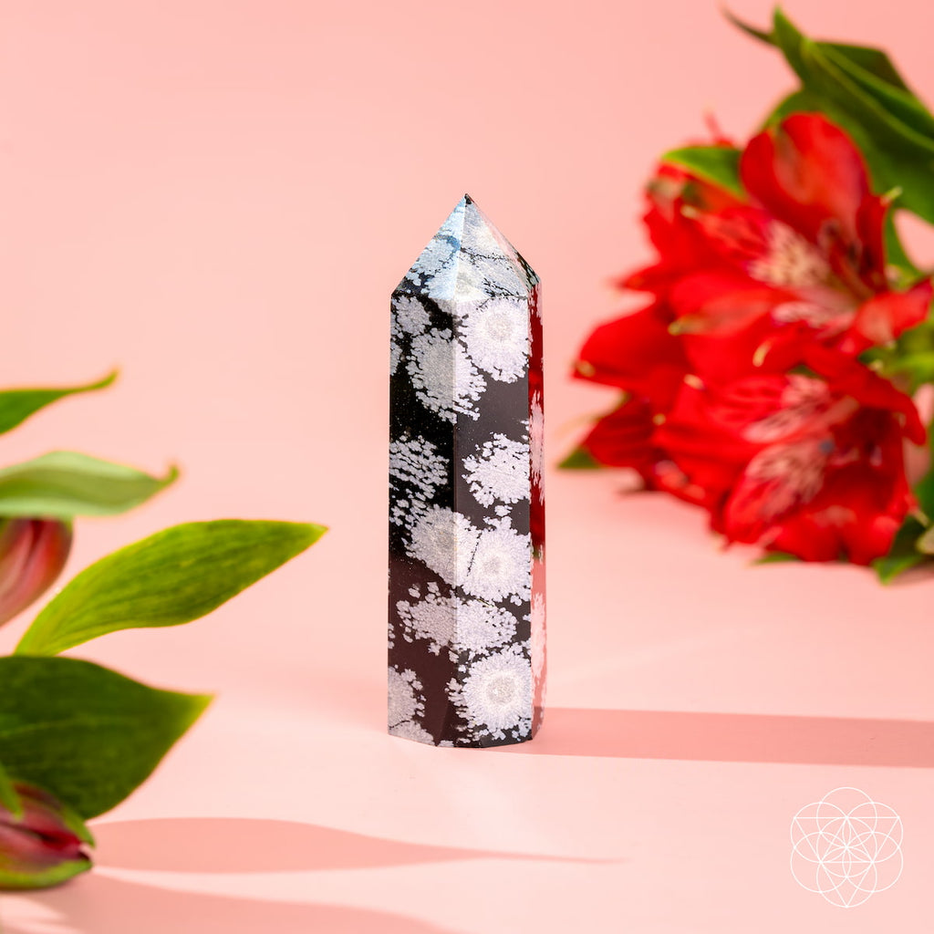 Spiritual Bodyguard - Snowflake Obsidian Point by Conscious Items