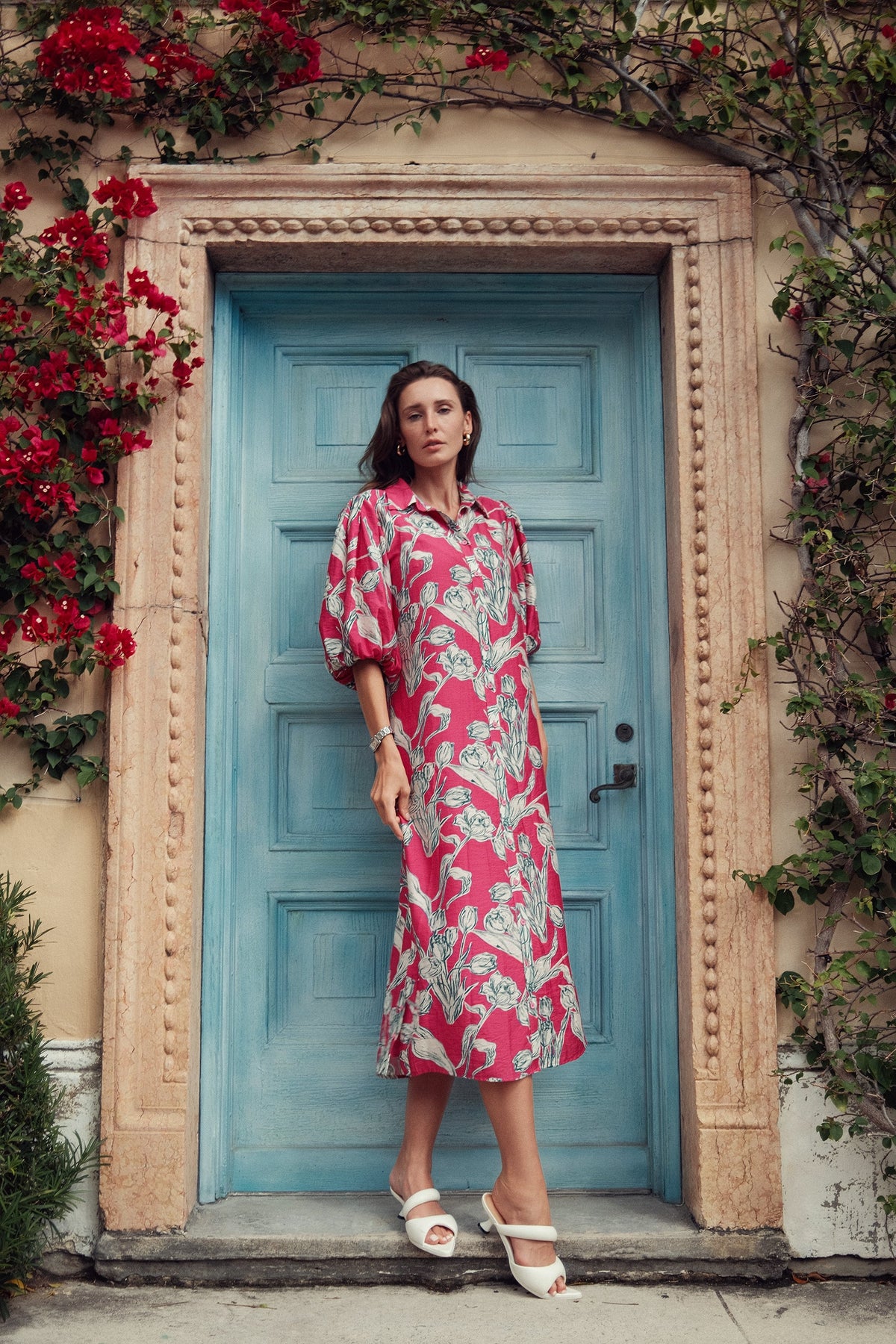 FLORAL LINEN DRESS by profile-nyc