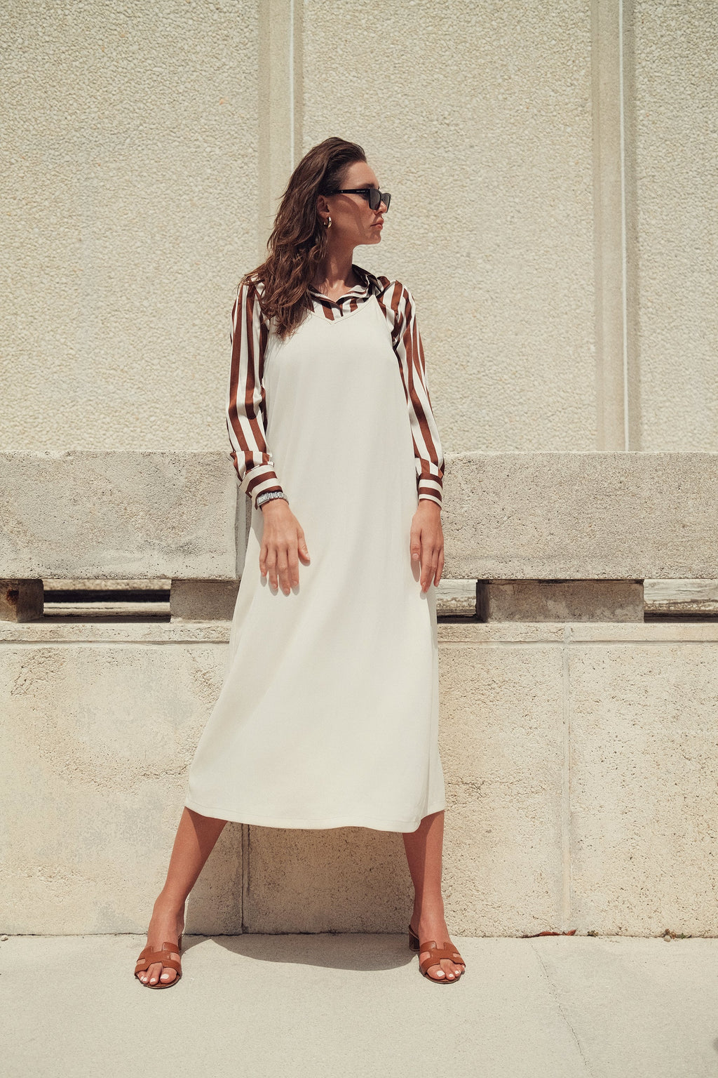V STRAPPY SLIP DRESS by profile-nyc