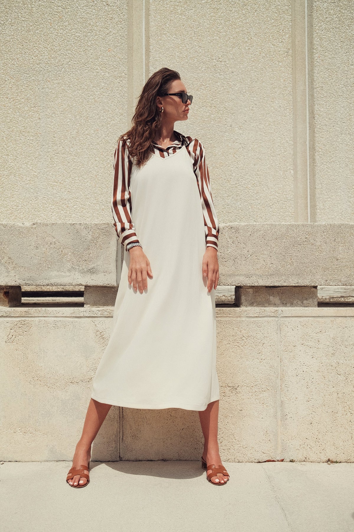 V STRAPPY SLIP DRESS by profile-nyc