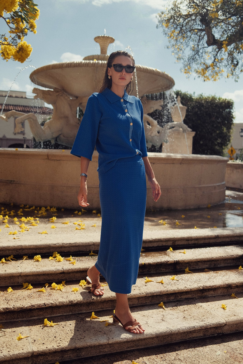 EYELET KNIT SKIRT by profile-nyc