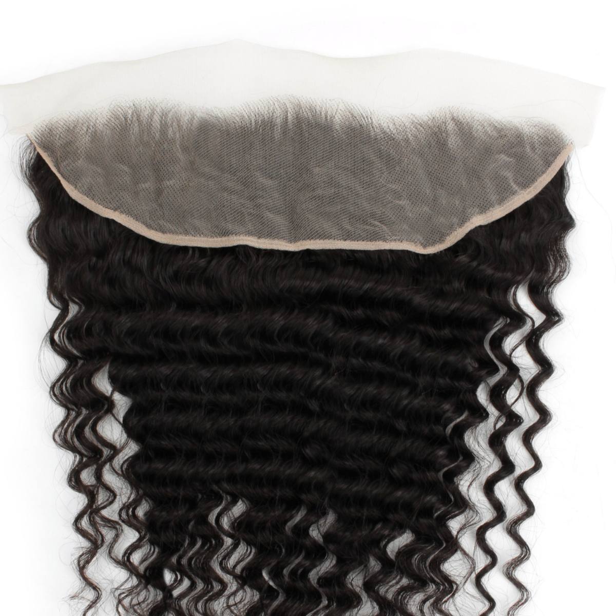 Deep Wave 13x4 Transparent Lace Human Hair Frontal by Private Label