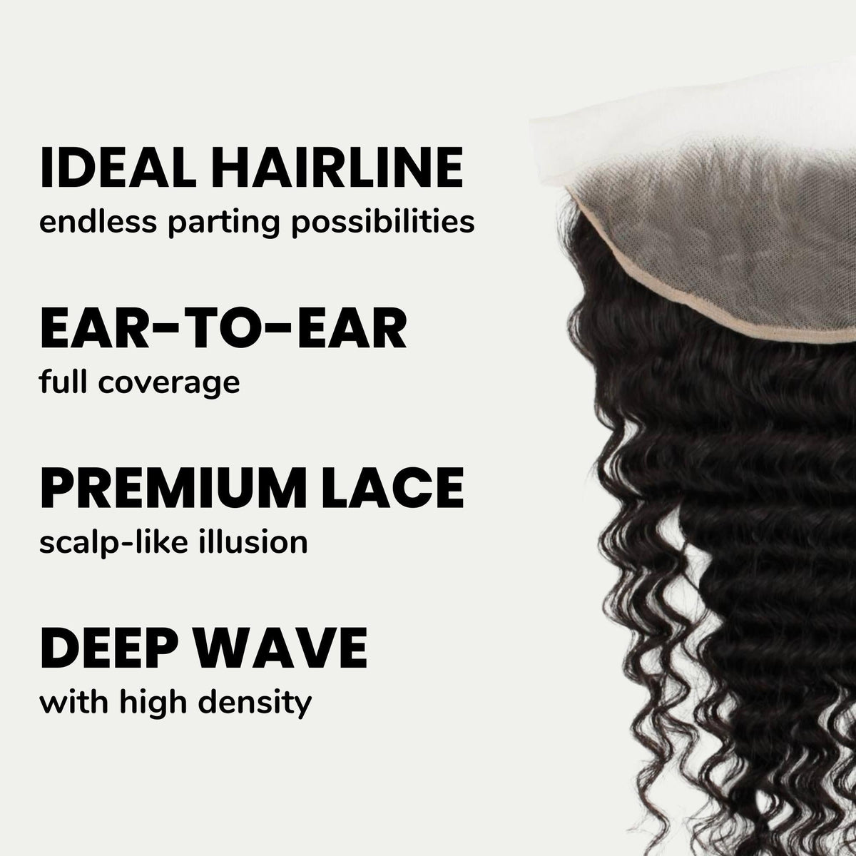 Deep Wave 13x4 Transparent Lace Human Hair Frontal by Private Label