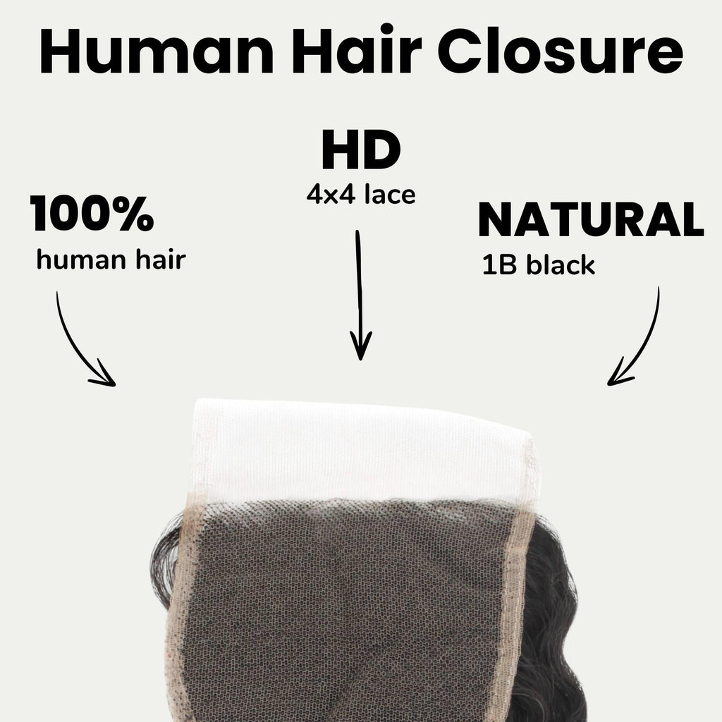 Deep Wave 4x4 HD Lace Human Hair Closure by Private Label
