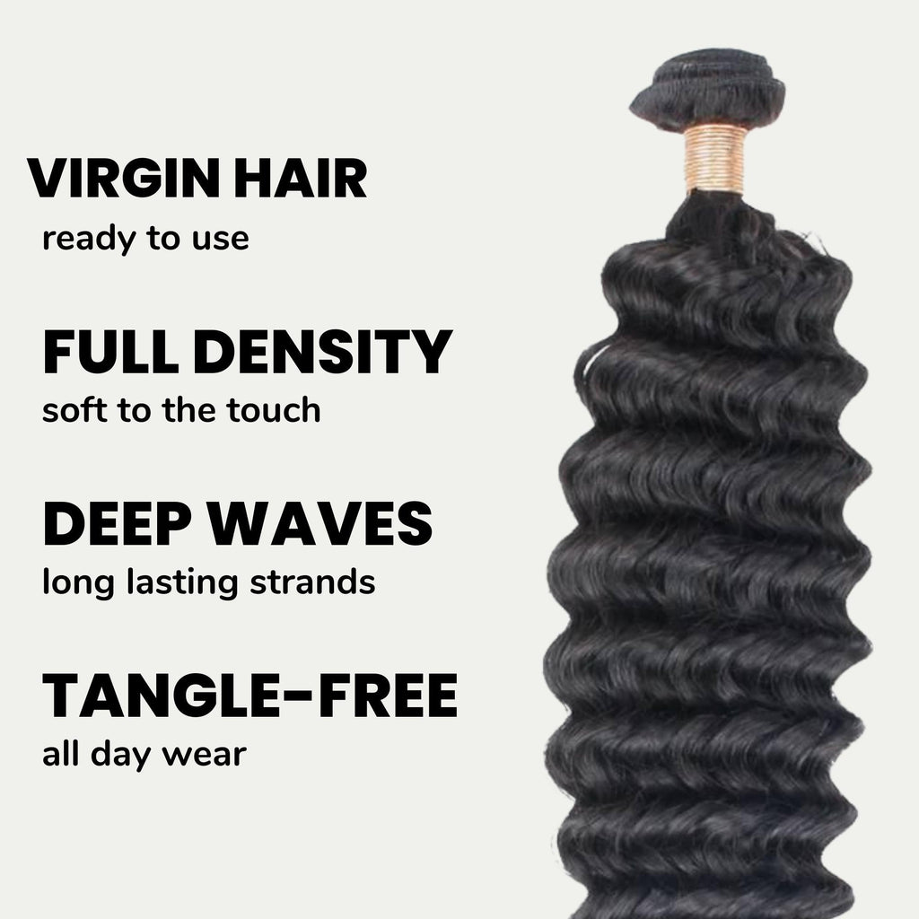 Deep Wave 100% Human Hair Bundles by Private Label