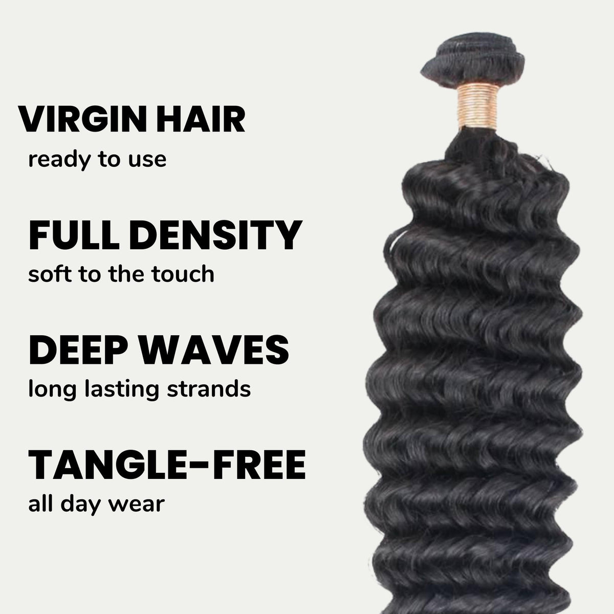 Deep Wave 100% Human Hair Bundles by Private Label