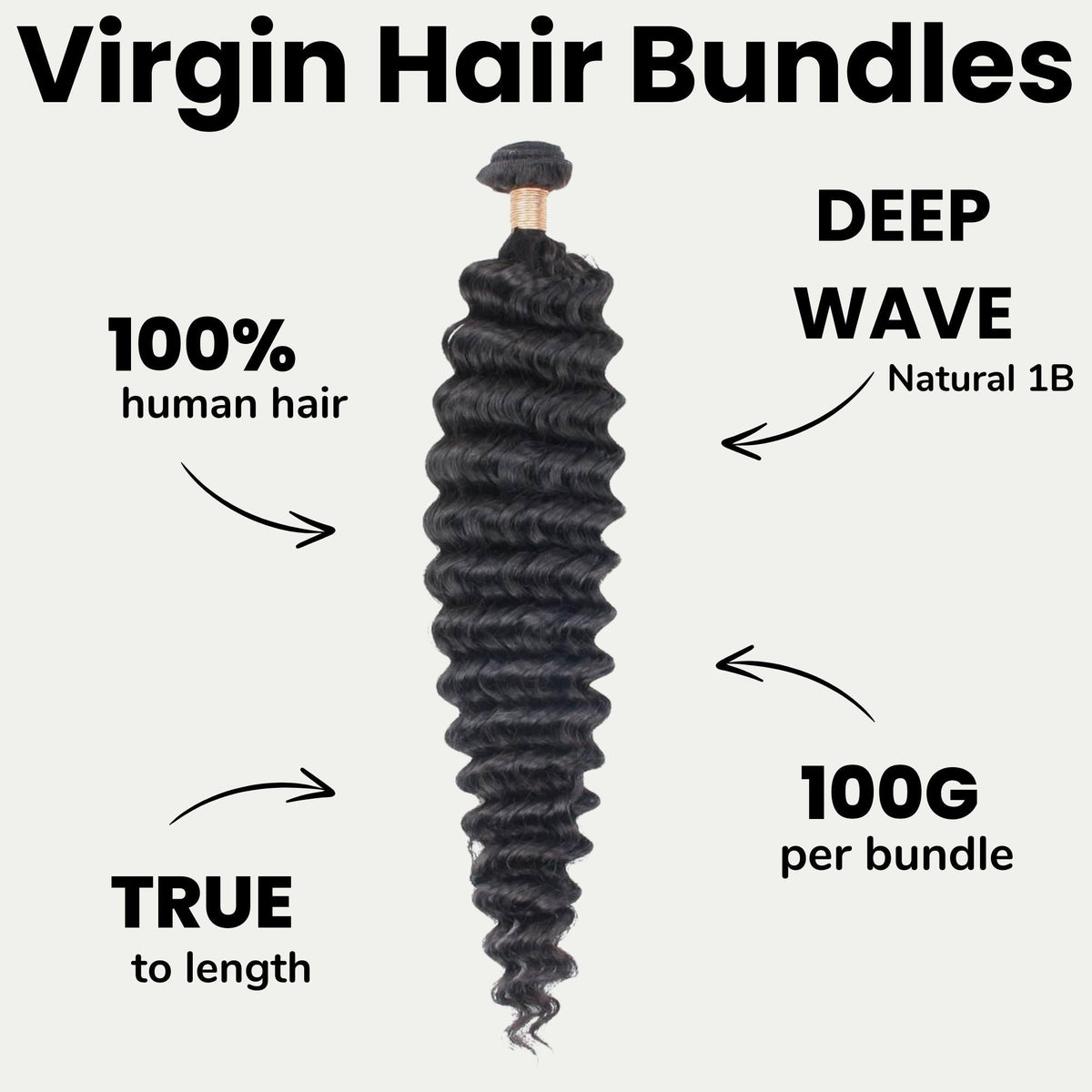 Deep Wave 100% Human Hair Bundles by Private Label
