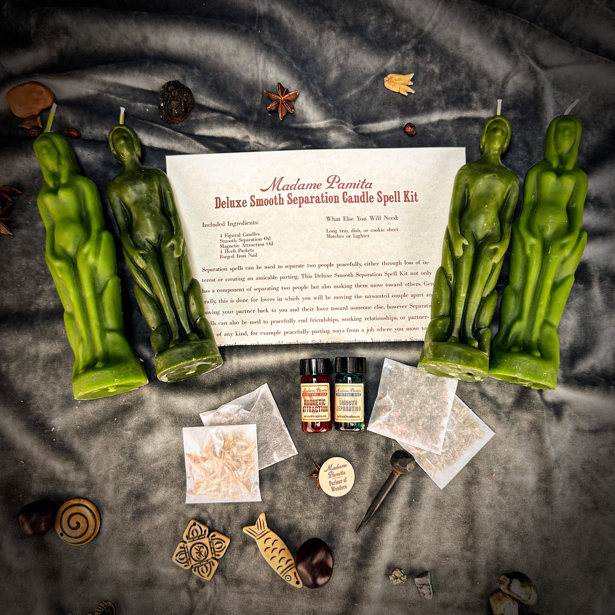 Deluxe Smooth Separation Candle Spell Kit - Human/Female | Peaceful Parting & Love Direction by Parlour of Wonders