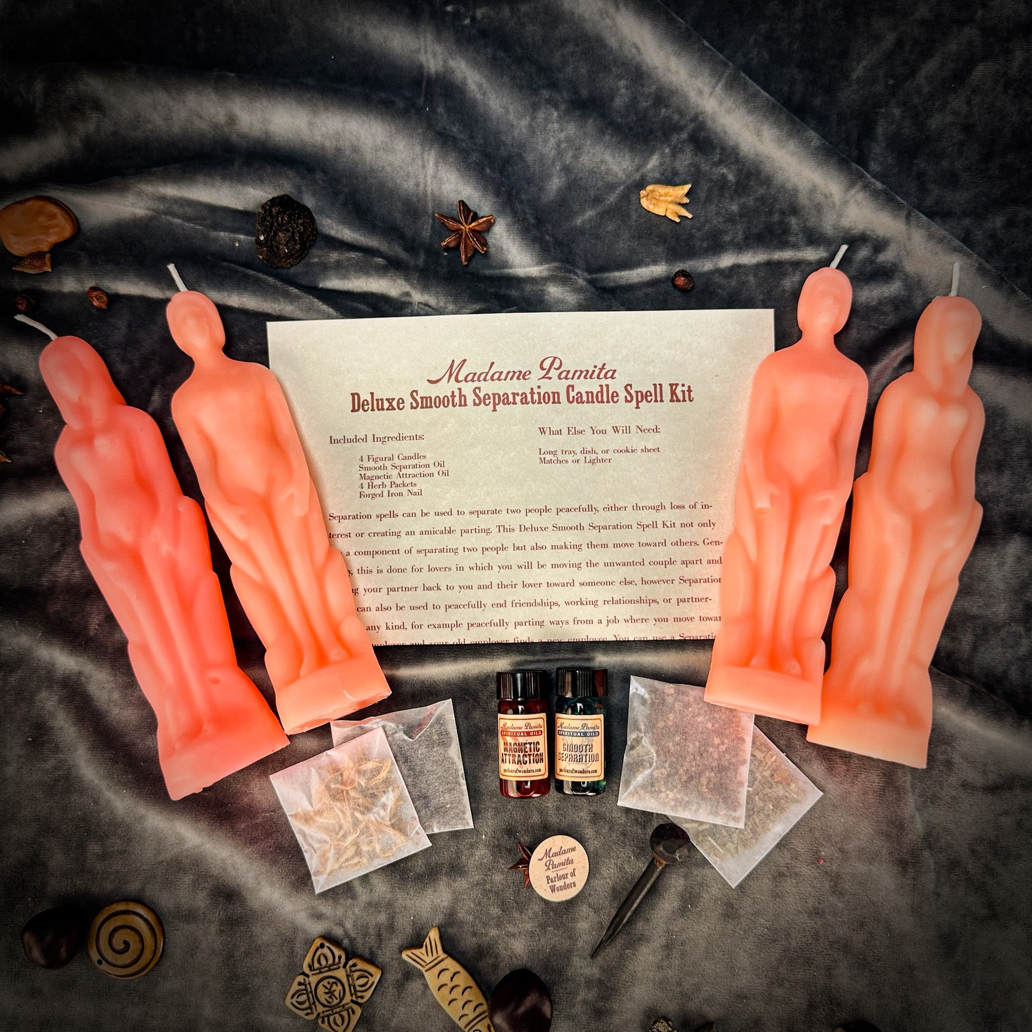 Deluxe Smooth Separation Candle Spell Kit - Human/Female | Peaceful Parting & Love Direction by Parlour of Wonders