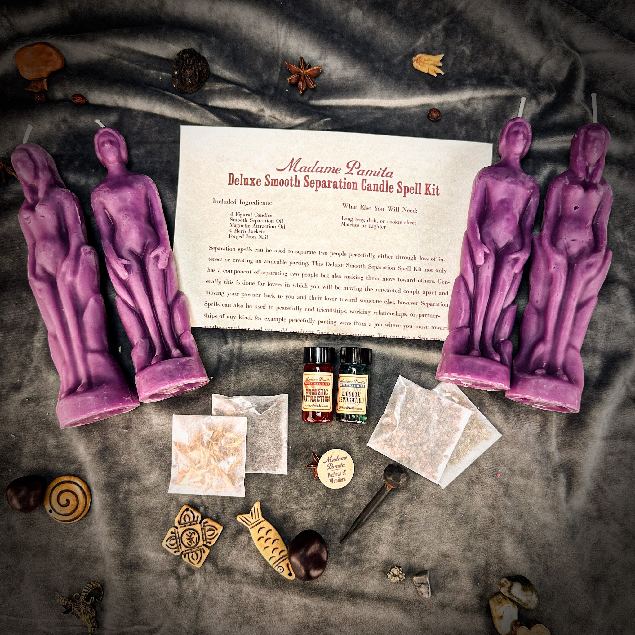 Deluxe Smooth Separation Candle Spell Kit - Human/Female | Peaceful Parting & Love Direction by Parlour of Wonders