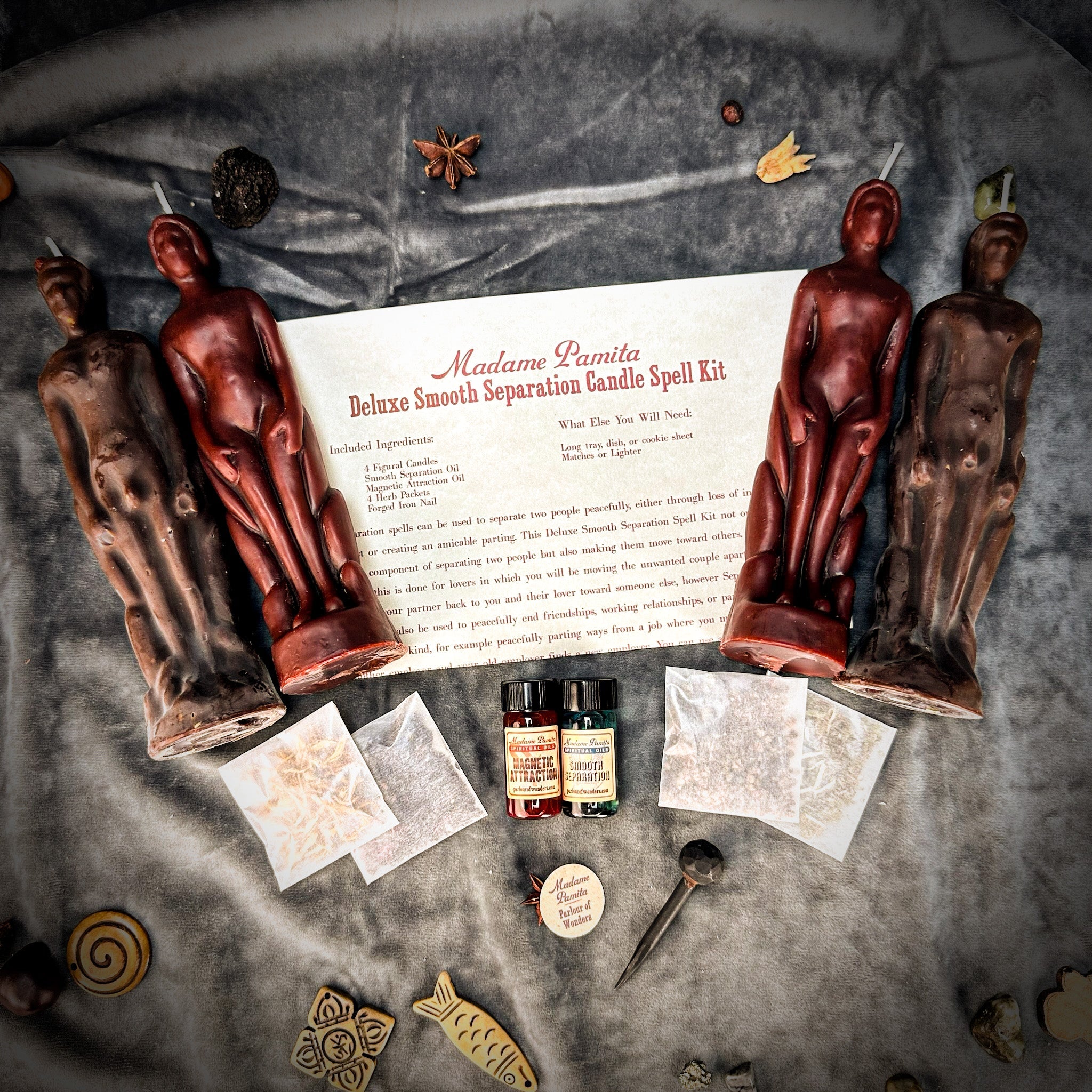 Deluxe Smooth Separation Candle Spell Kit - Human/Male | Peaceful Parting & Love Direction by Parlour of Wonders