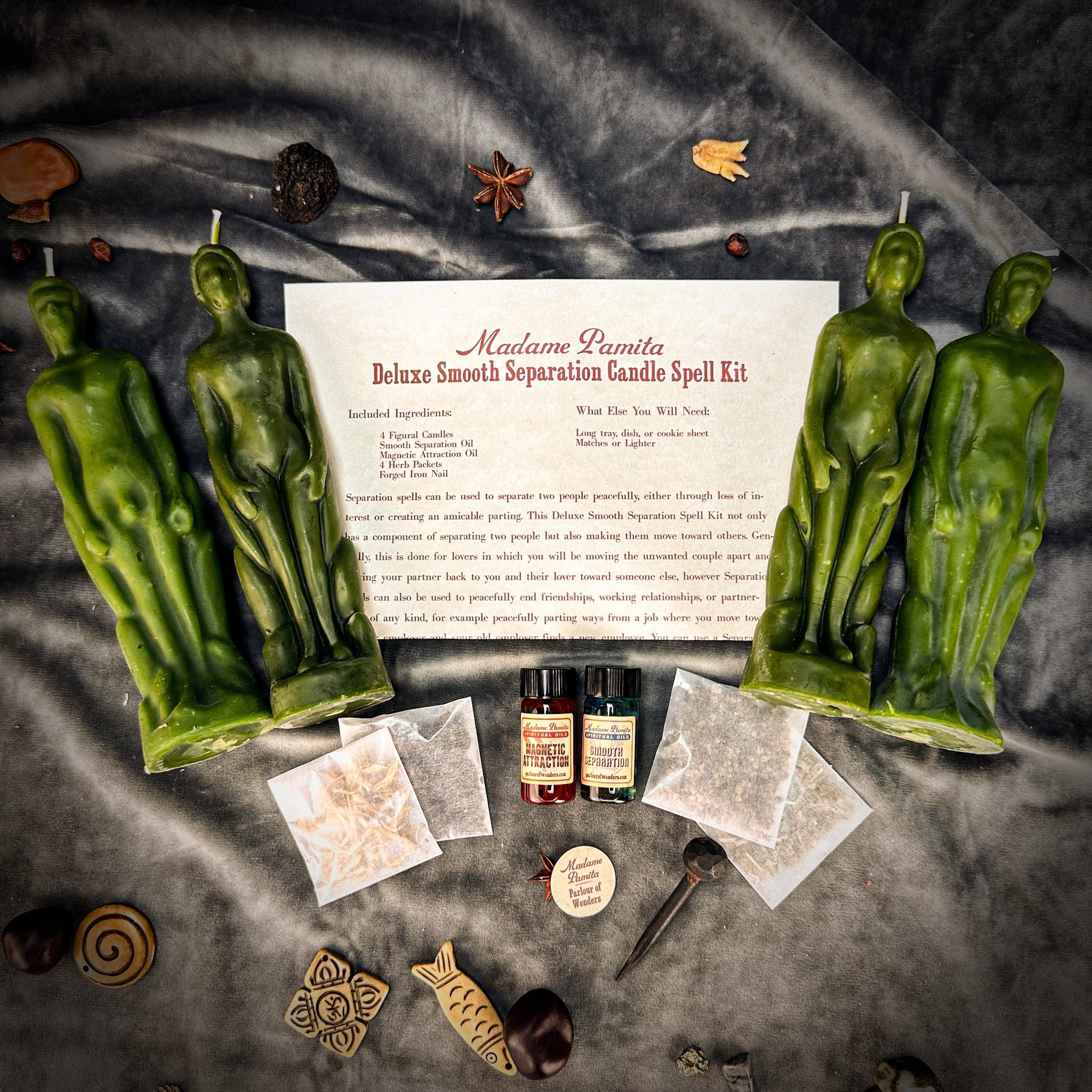 Deluxe Smooth Separation Candle Spell Kit - Human/Male | Peaceful Parting & Love Direction by Parlour of Wonders