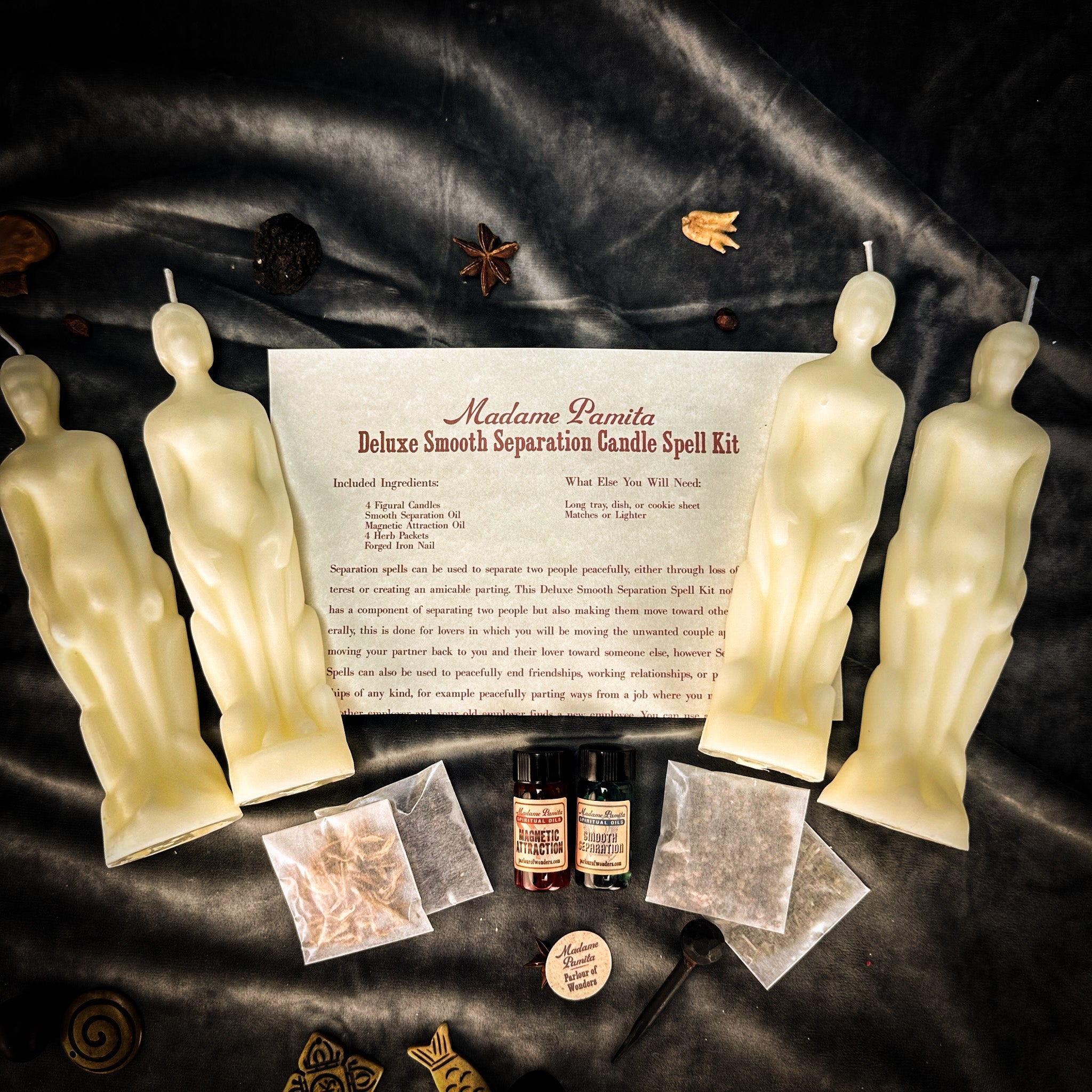 Deluxe Smooth Separation Candle Spell Kit - Human/Male | Peaceful Parting & Love Direction by Parlour of Wonders