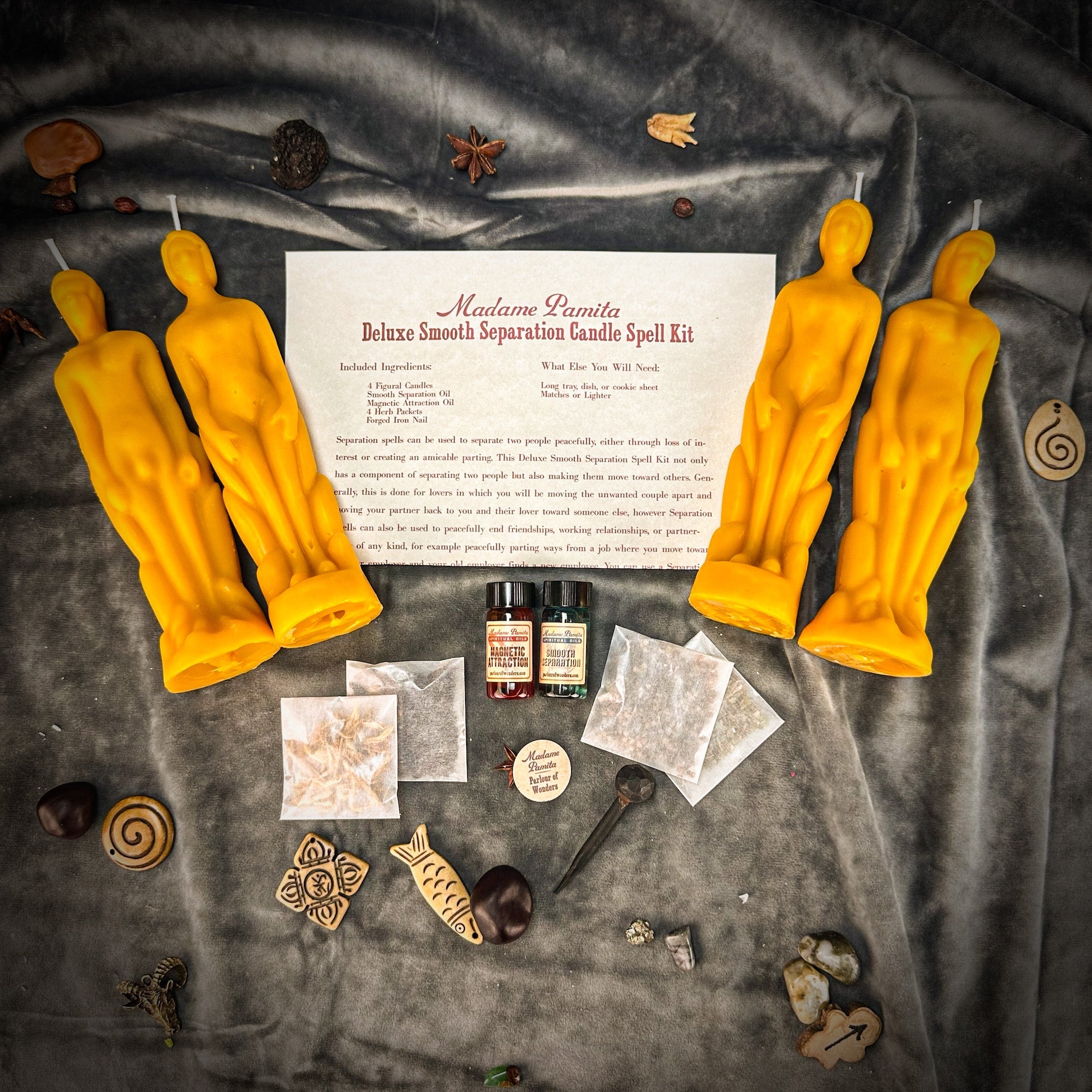 Deluxe Smooth Separation Candle Spell Kit - Human/Male | Peaceful Parting & Love Direction by Parlour of Wonders