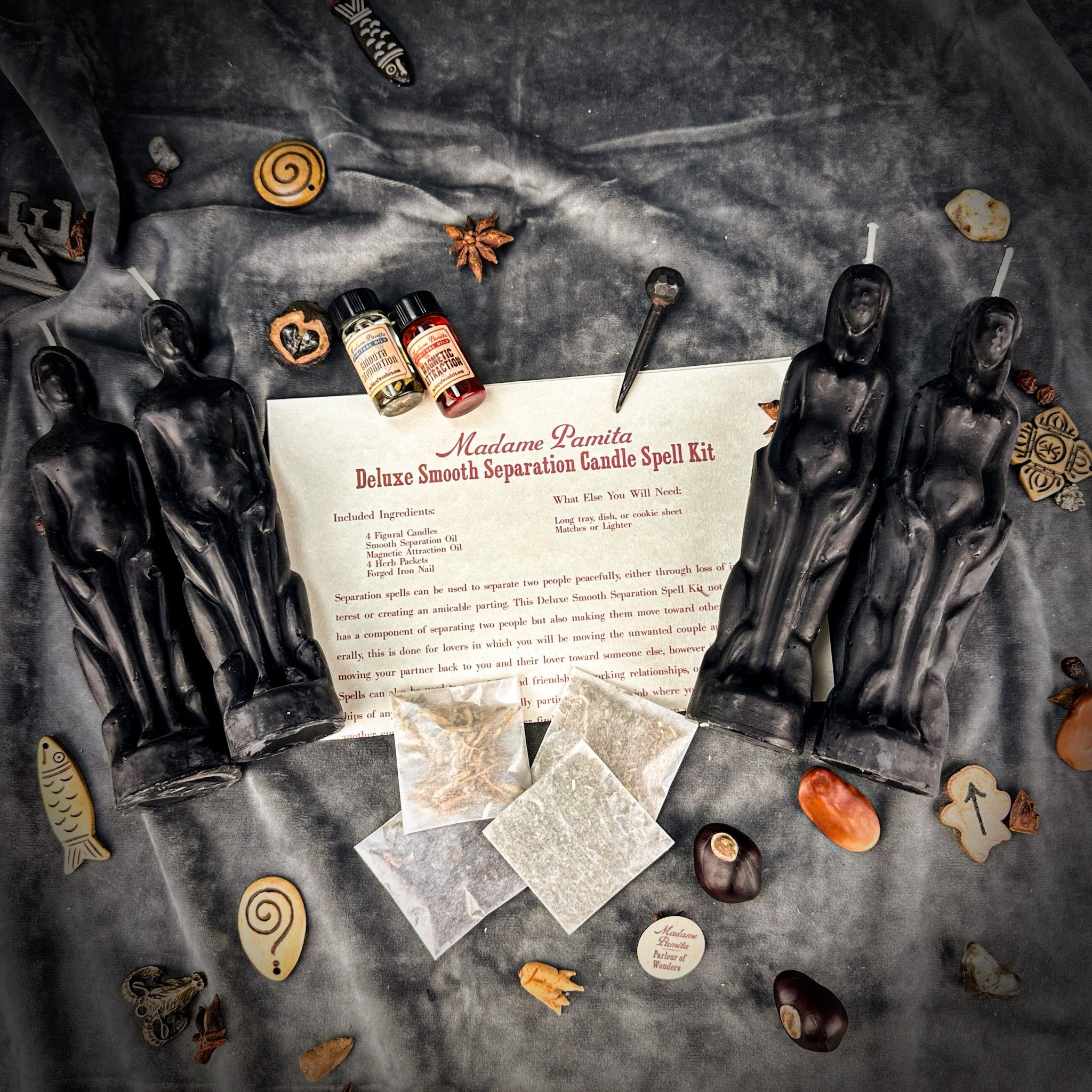 Deluxe Smooth Separation Candle Spell Kit - Human/Female | Peaceful Parting & Love Direction by Parlour of Wonders