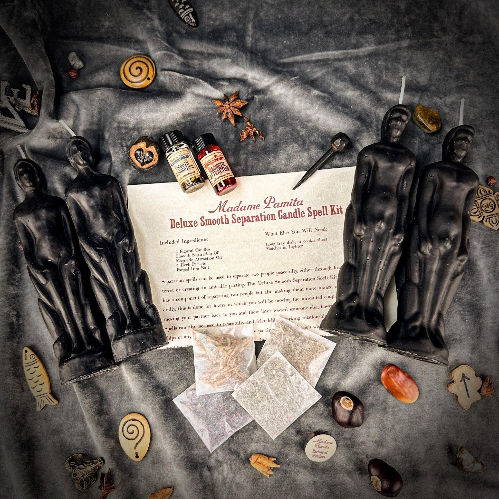Deluxe Smooth Separation Candle Spell Kit - Human/Male | Peaceful Parting & Love Direction by Parlour of Wonders