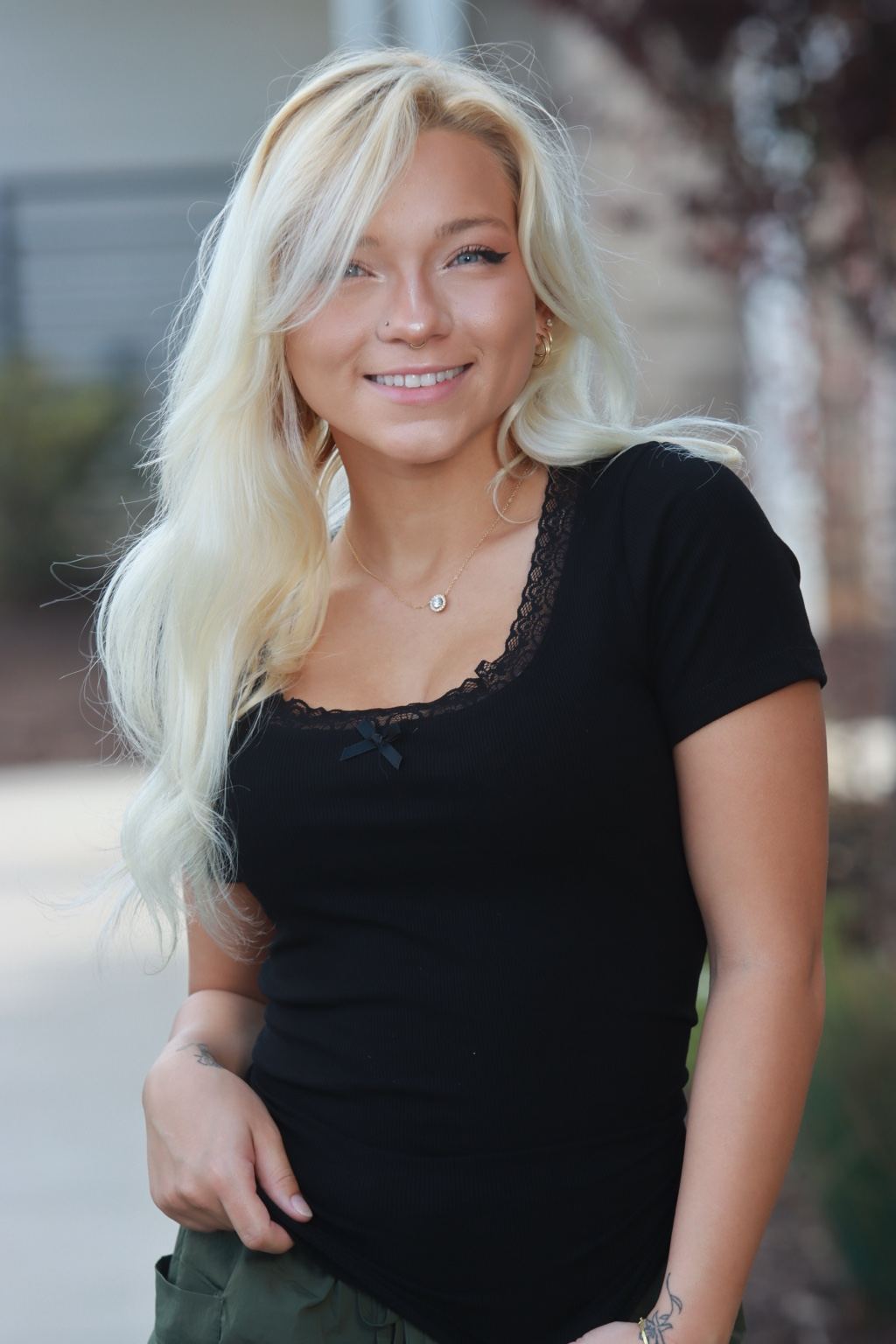 Lace Trim Forever Soft Ribbed Tee by Girl Code Couture