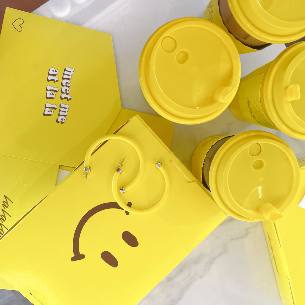 Yellow Hoop Earrings by hoohoops