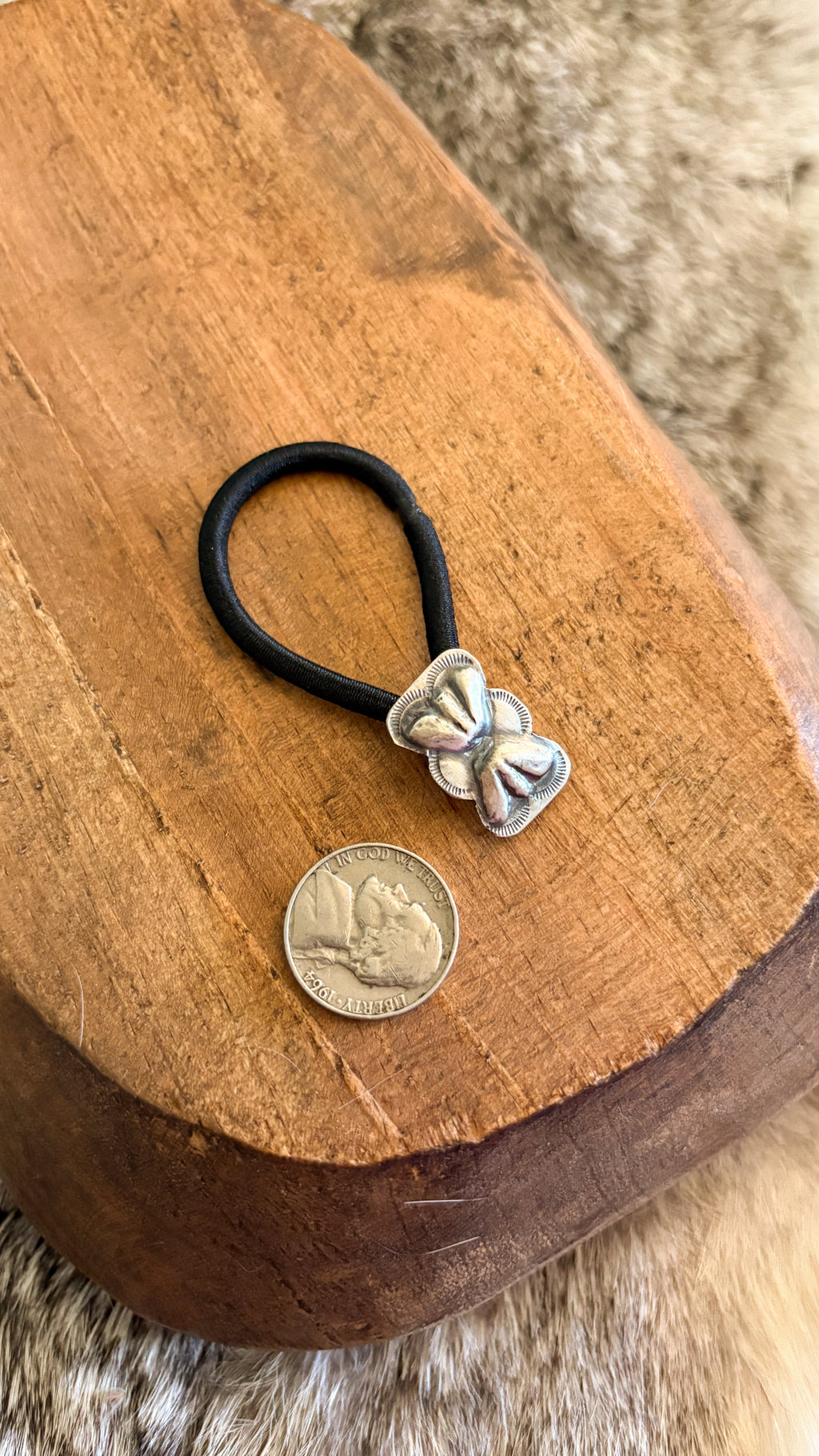 BOW TIE CONCHO HAIR TIE BY JOAN BEGAY by The Sterling Spur