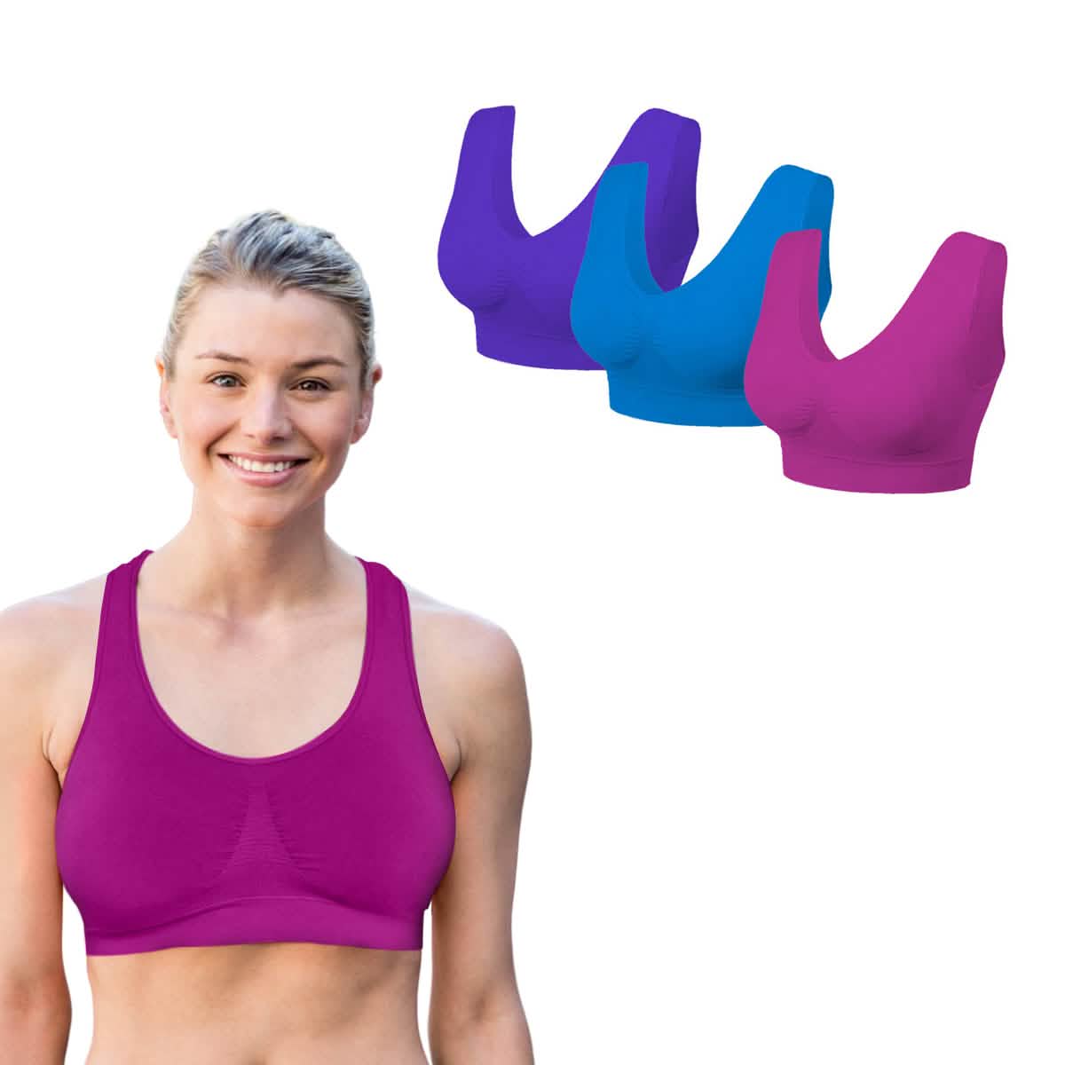 3 Pack: Seamless Lightweight Comfort Bras by DailySale