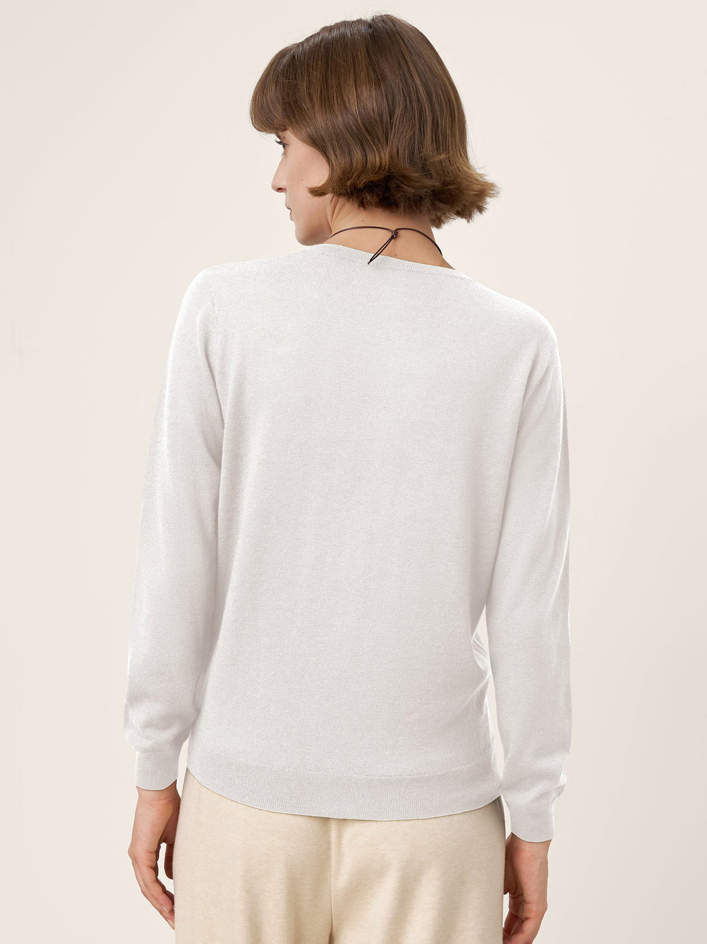 100% Extra-Fine Merino Wool Essential Crew Neck Knit Sweater BRIDGET by LINTICO