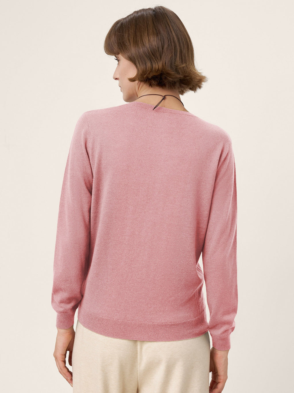 100% Extra-Fine Merino Wool Essential Crew Neck Knit Sweater BRIDGET by LINTICO