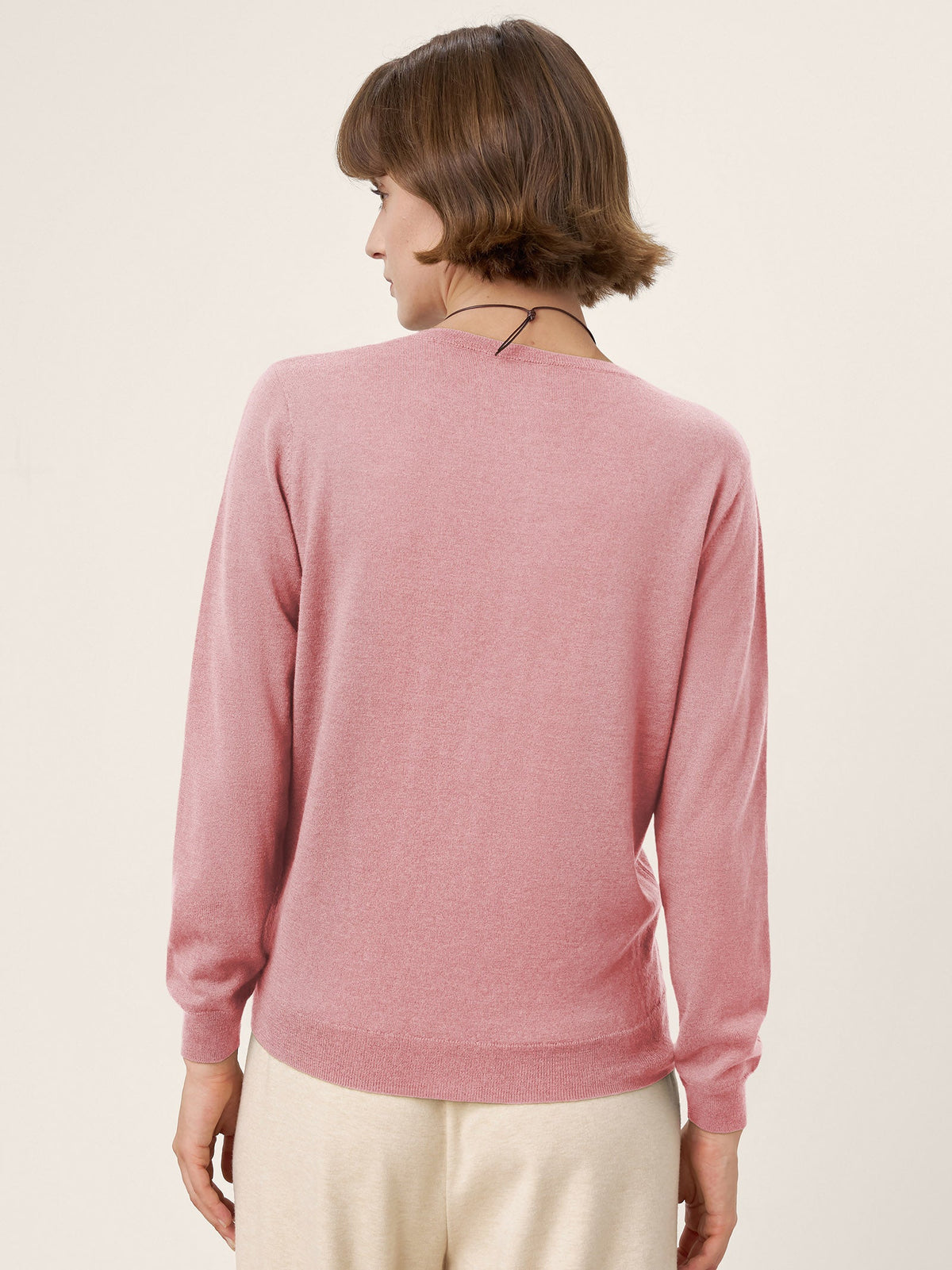 100% Extra-Fine Merino Wool Essential Crew Neck Knit Sweater BRIDGET by LINTICO