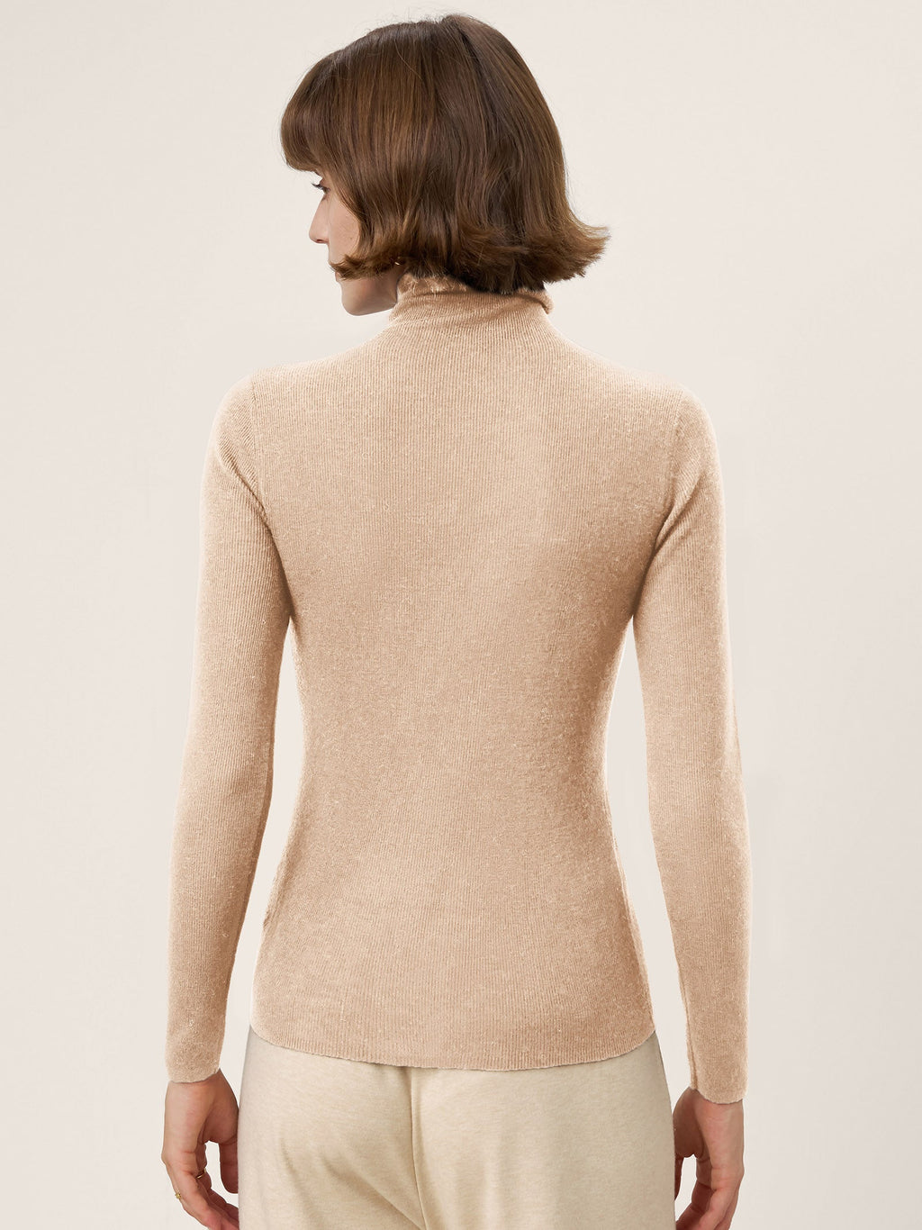 100% Extra-Fine Merino Wool Turtleneck Knit Sweater JOLENE by LINTICO