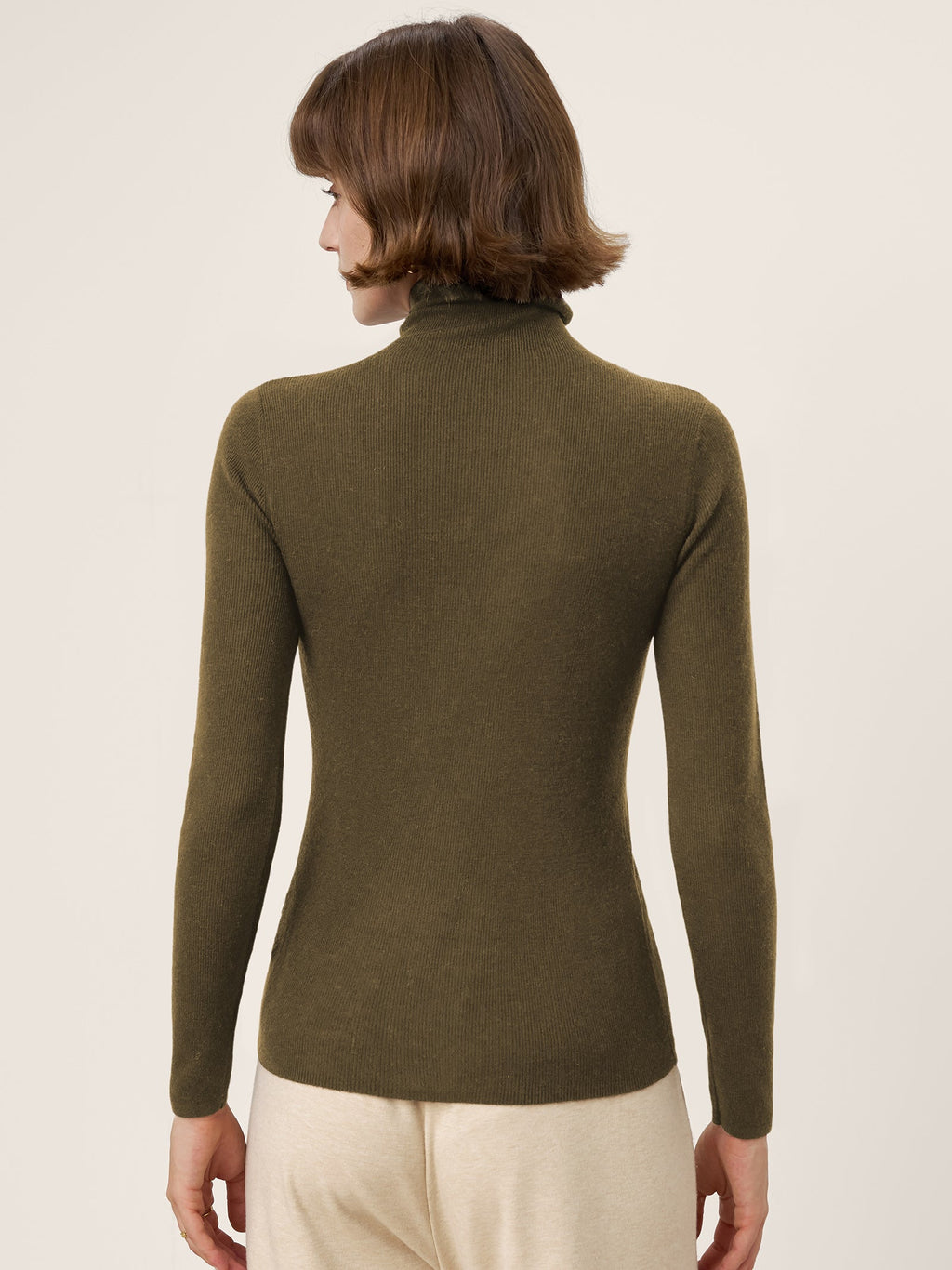 100% Extra-Fine Merino Wool Turtleneck Knit Sweater JOLENE by LINTICO