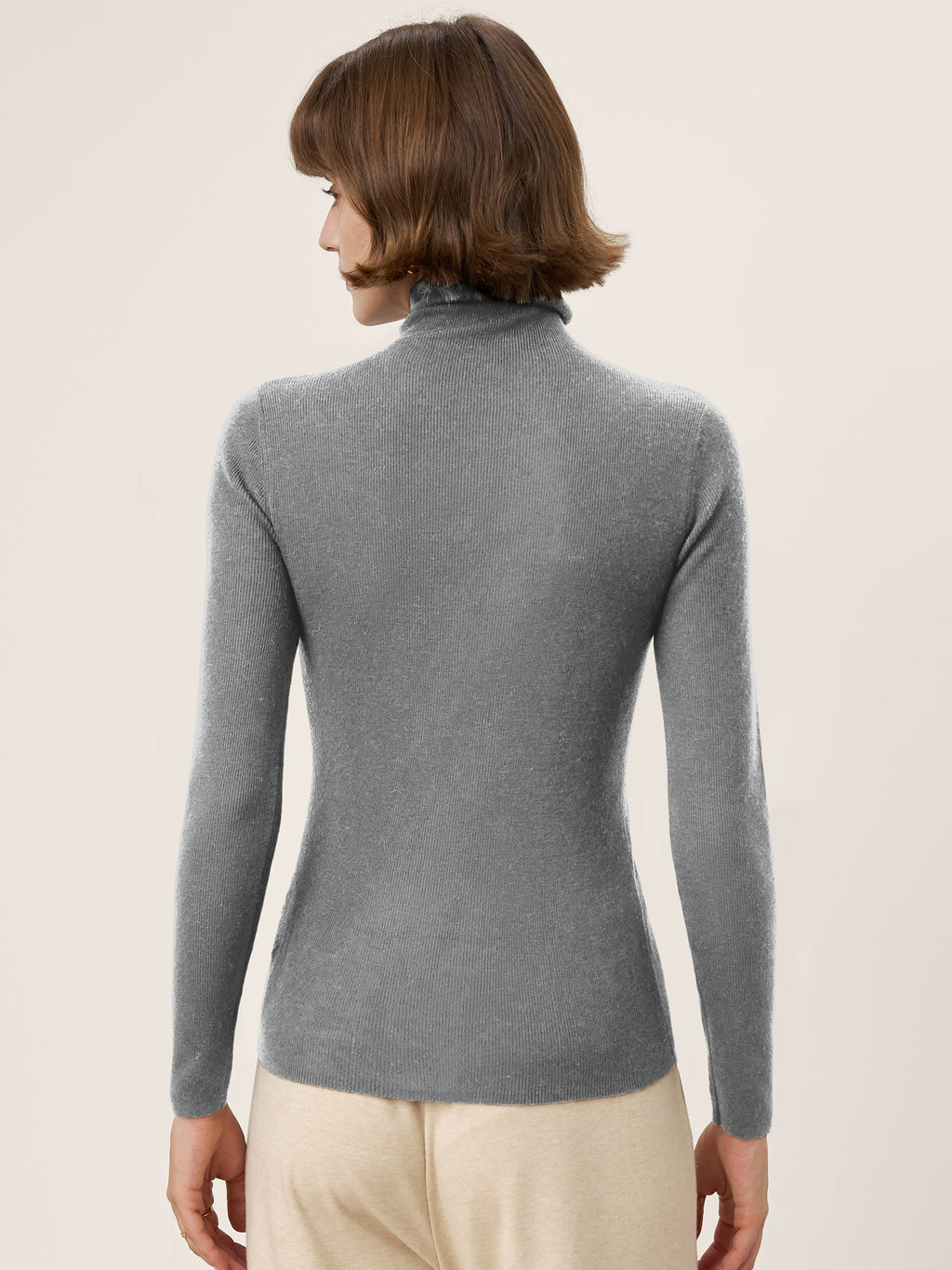 100% Extra-Fine Merino Wool Turtleneck Knit Sweater JOLENE by LINTICO