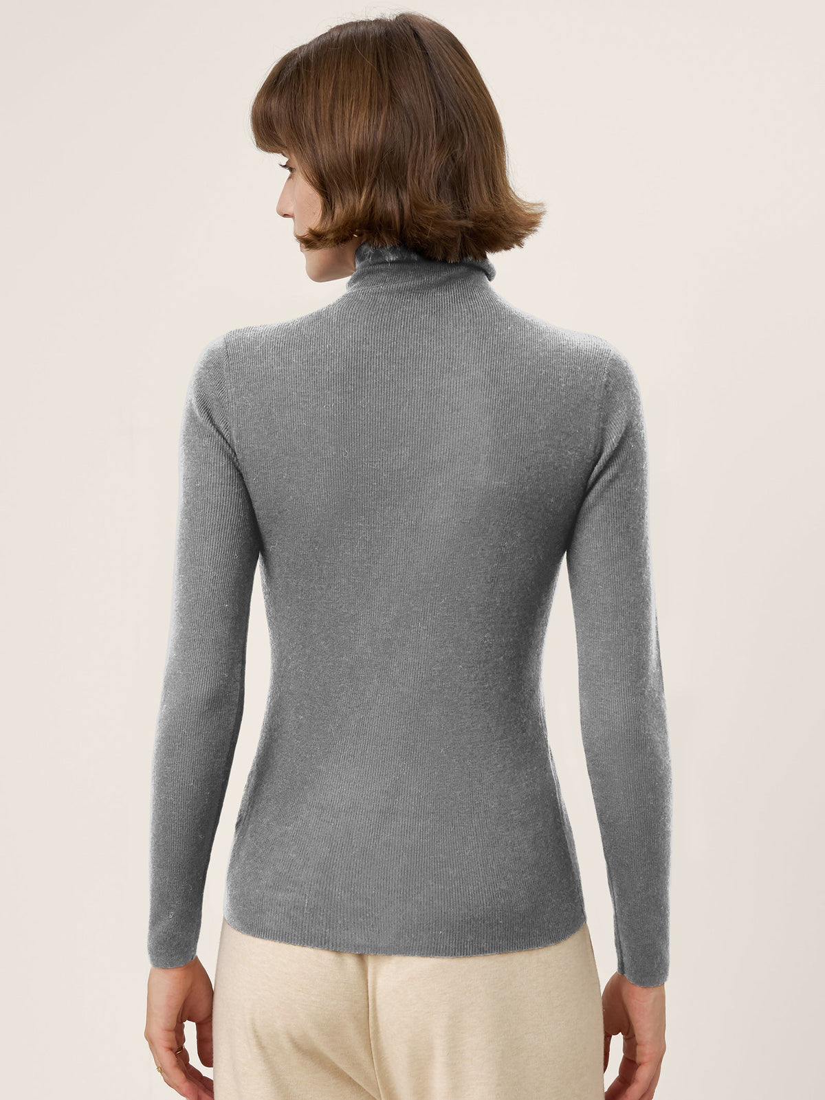 100% Extra-Fine Merino Wool Turtleneck Knit Sweater JOLENE by LINTICO