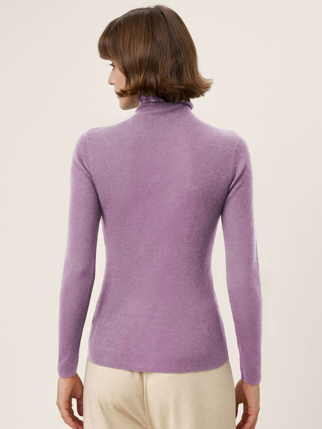 100% Extra-Fine Merino Wool Turtleneck Knit Sweater JOLENE by LINTICO