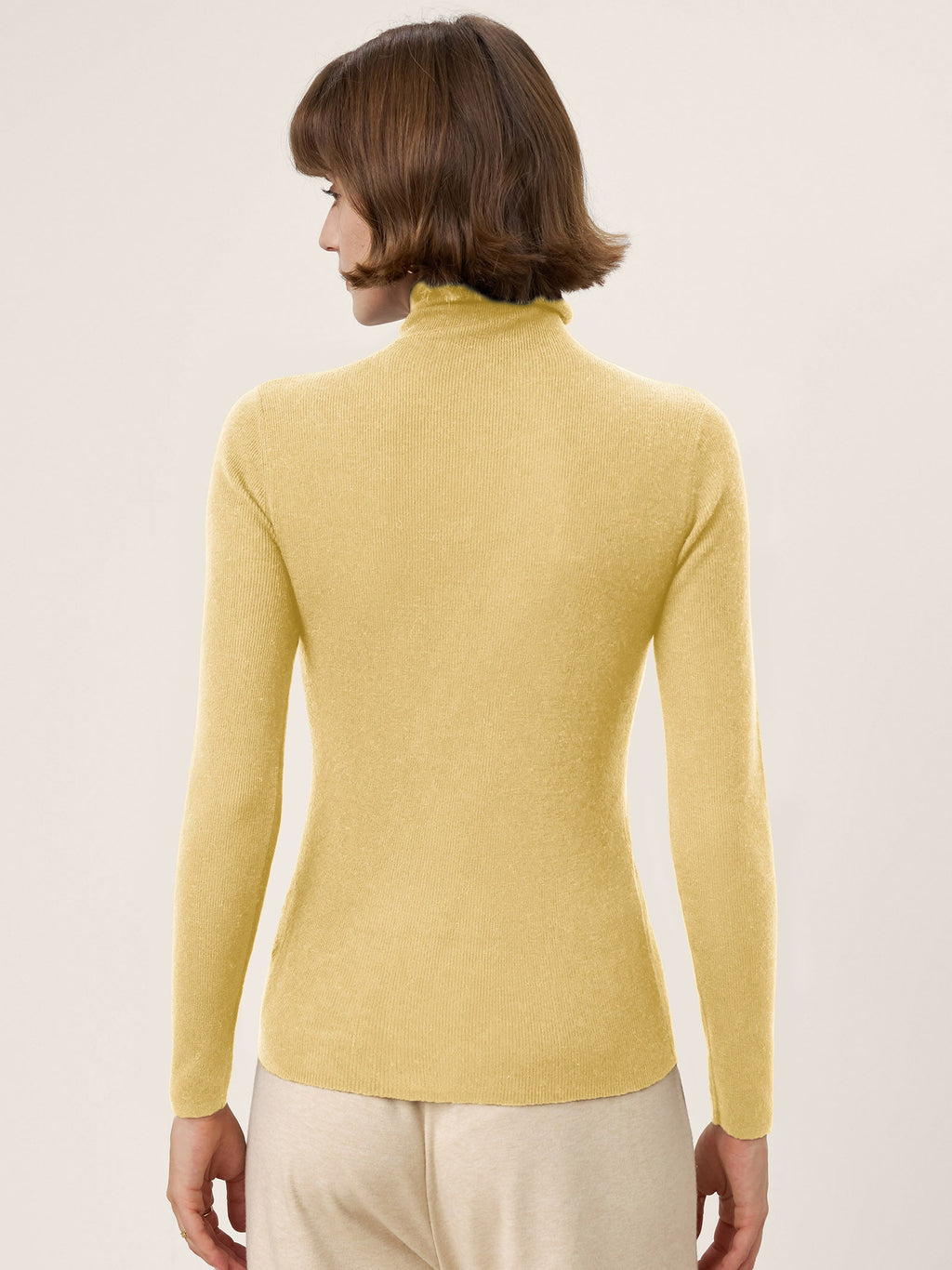 100% Extra-Fine Merino Wool Turtleneck Knit Sweater JOLENE by LINTICO