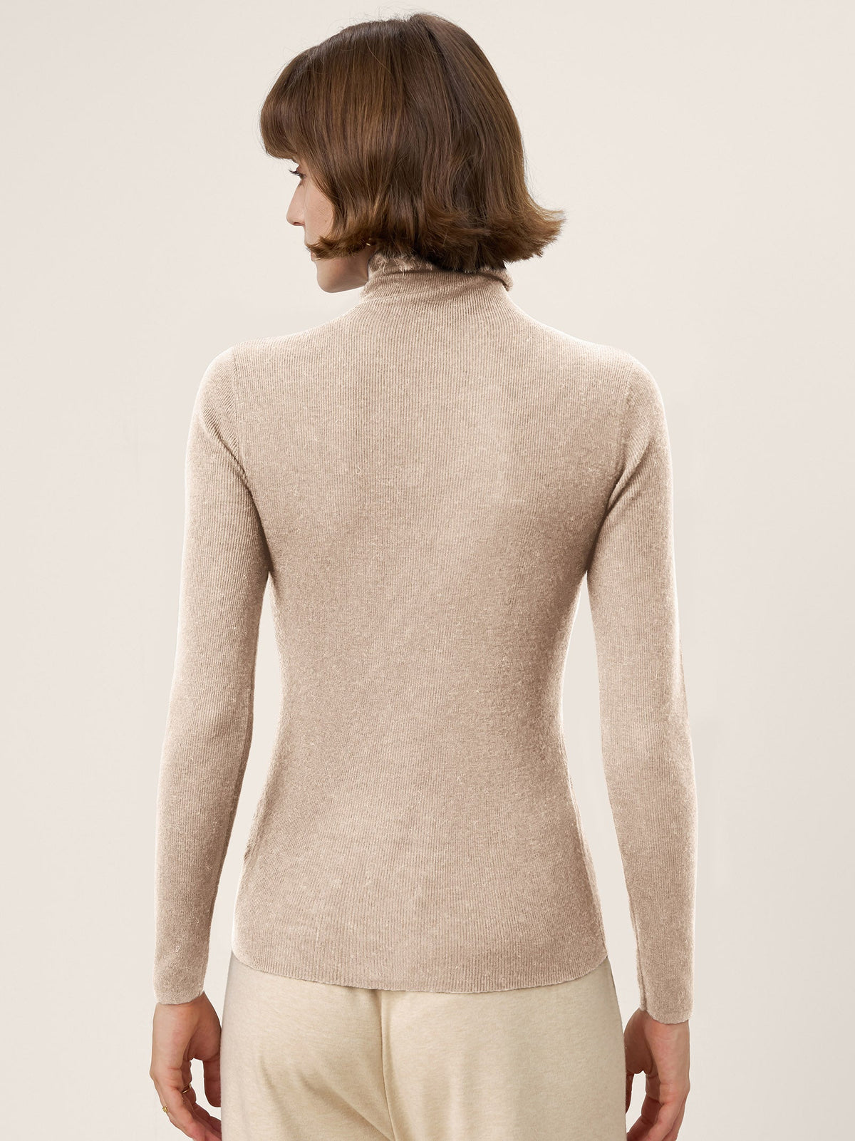 100% Extra-Fine Merino Wool Turtleneck Knit Sweater JOLENE by LINTICO