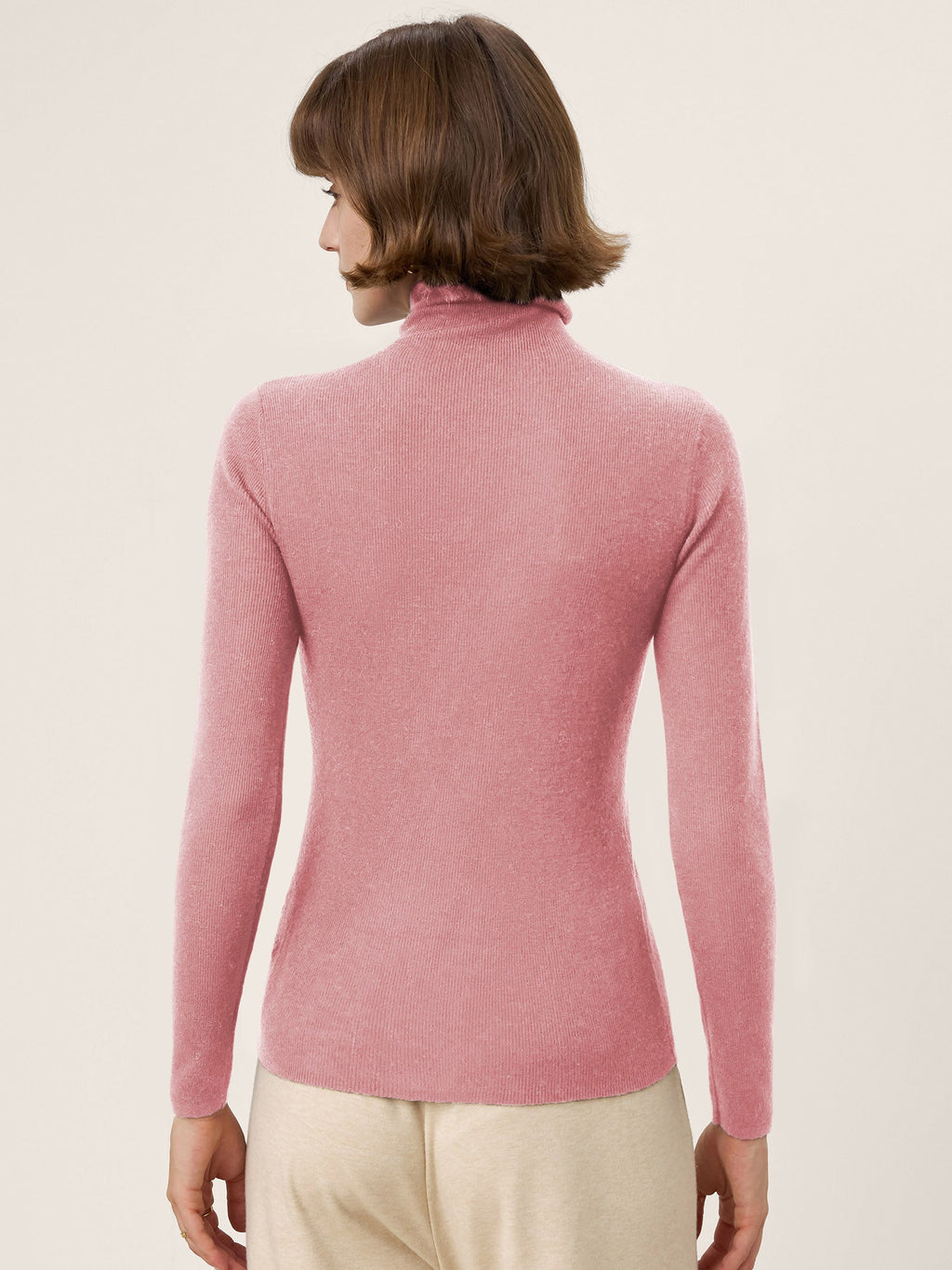 100% Extra-Fine Merino Wool Turtleneck Knit Sweater JOLENE by LINTICO