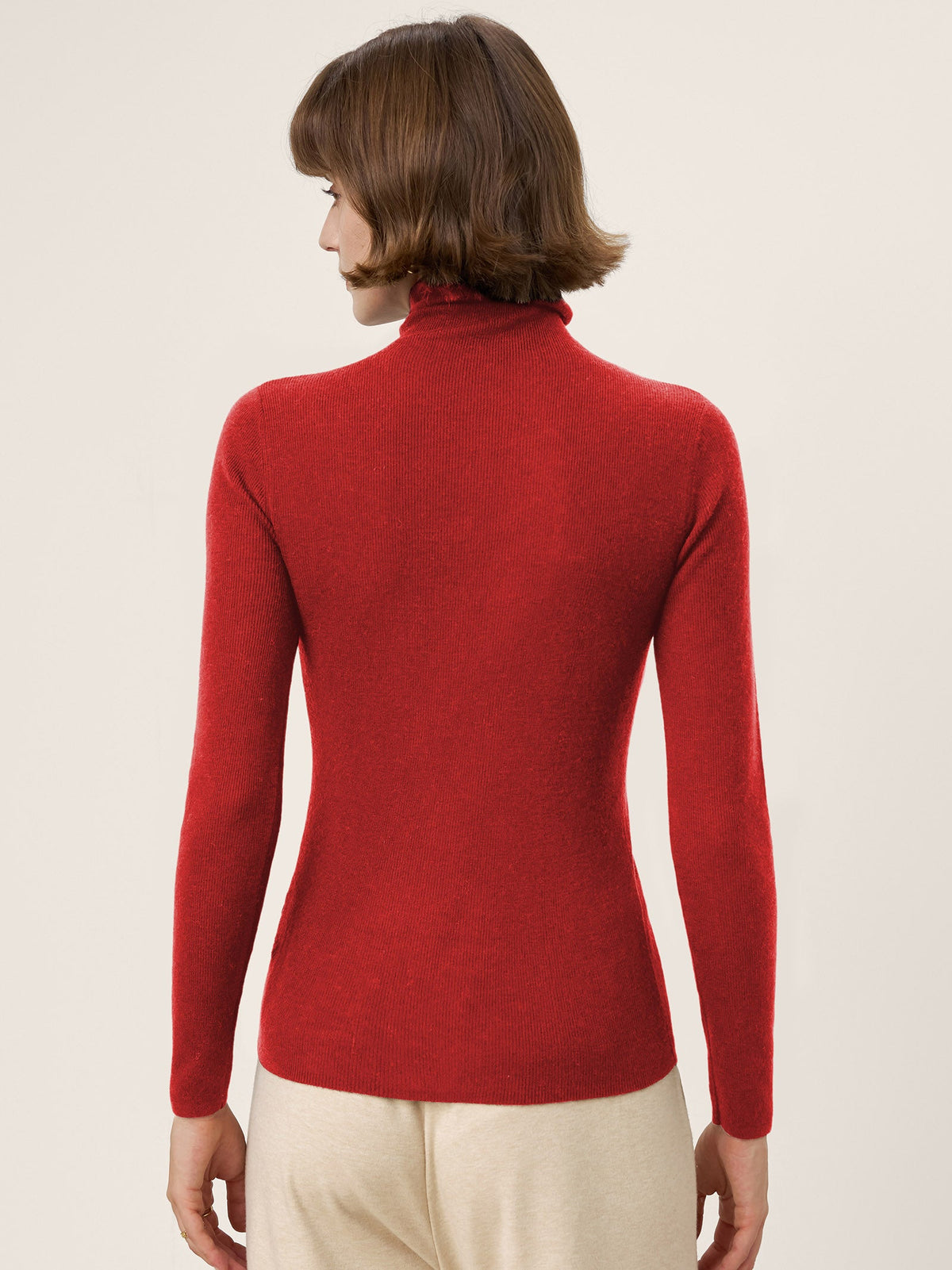 100% Extra-Fine Merino Wool Turtleneck Knit Sweater JOLENE by LINTICO