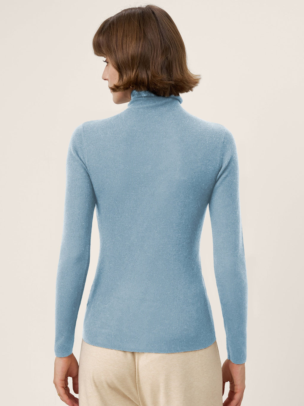 100% Extra-Fine Merino Wool Turtleneck Knit Sweater JOLENE by LINTICO