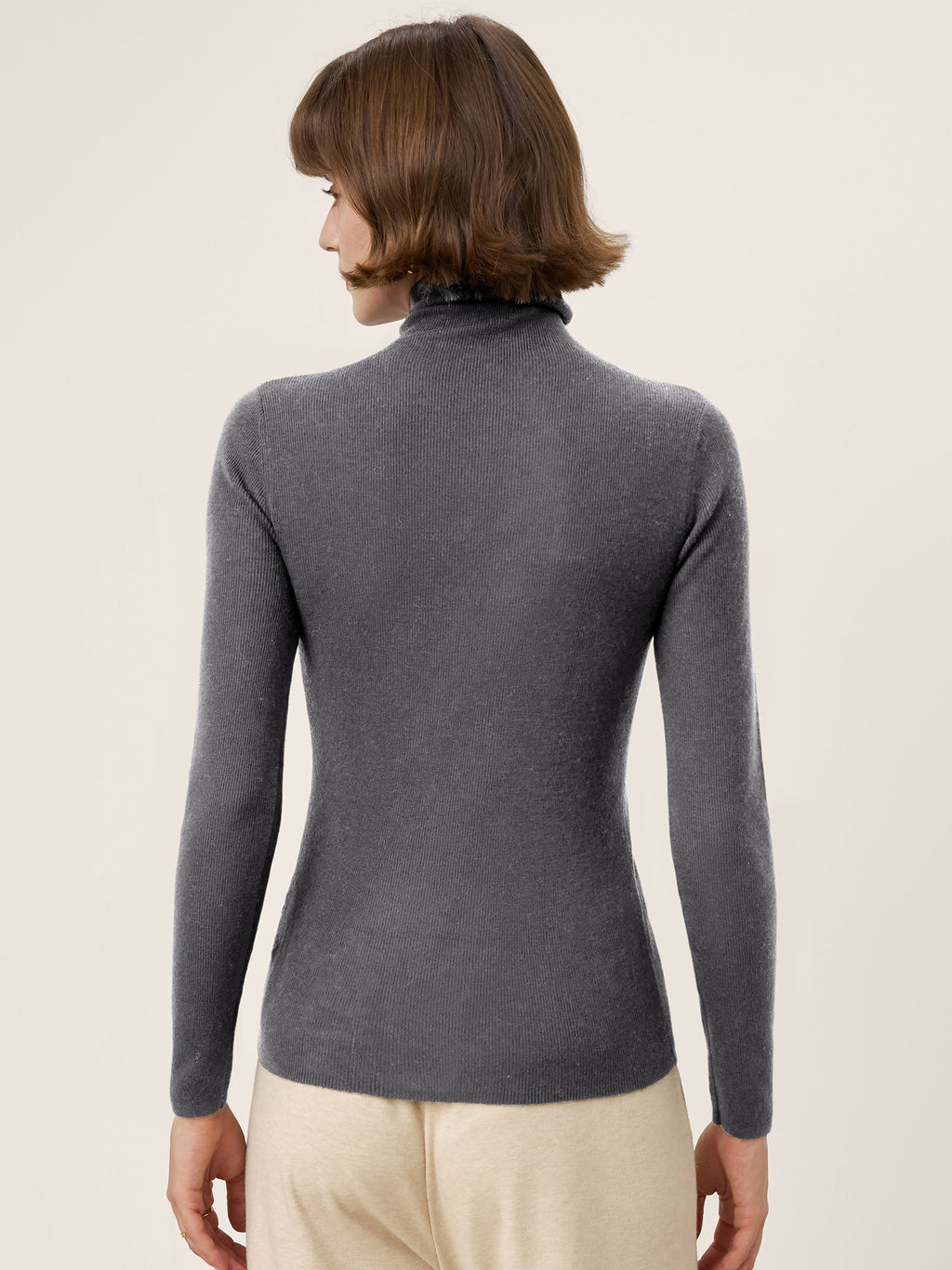 100% Extra-Fine Merino Wool Turtleneck Knit Sweater JOLENE by LINTICO