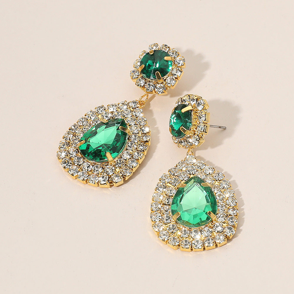 Women's Glass Crystal Teardrop Evening Dangle Earrings by Madeline Love