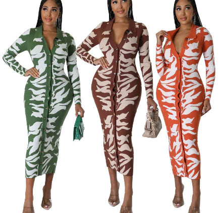Plus Size Women's Printed Sexy Fashion Dress by Trendy Attic Store01