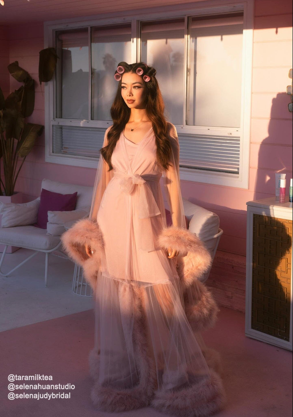2-Layer Thick Feather Tulle Robe Set – Luxury Photoshoot / Holiday Glam Gown (Multi-Color) by SelenaHuanStudio