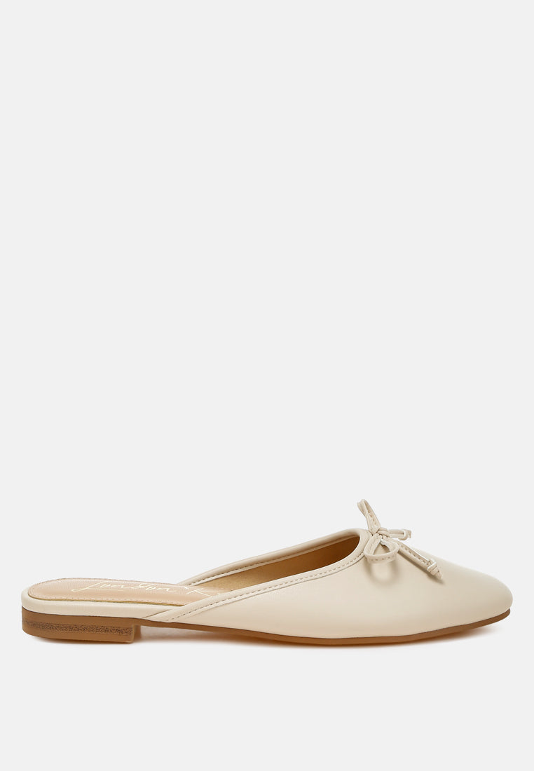 Eras Bow Slip-On Flat Mules by London Rag